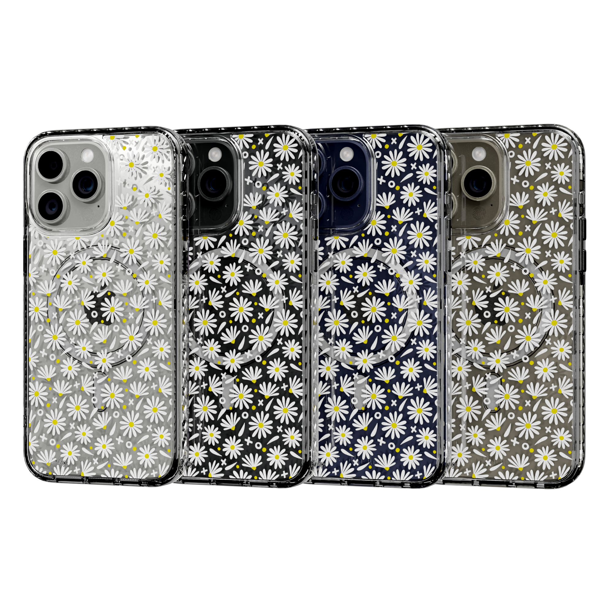 White Daisies by CatCoq | iPhone 15 Series | MagSafe® Case iPhone 15 Pro Max / Crystal Clear