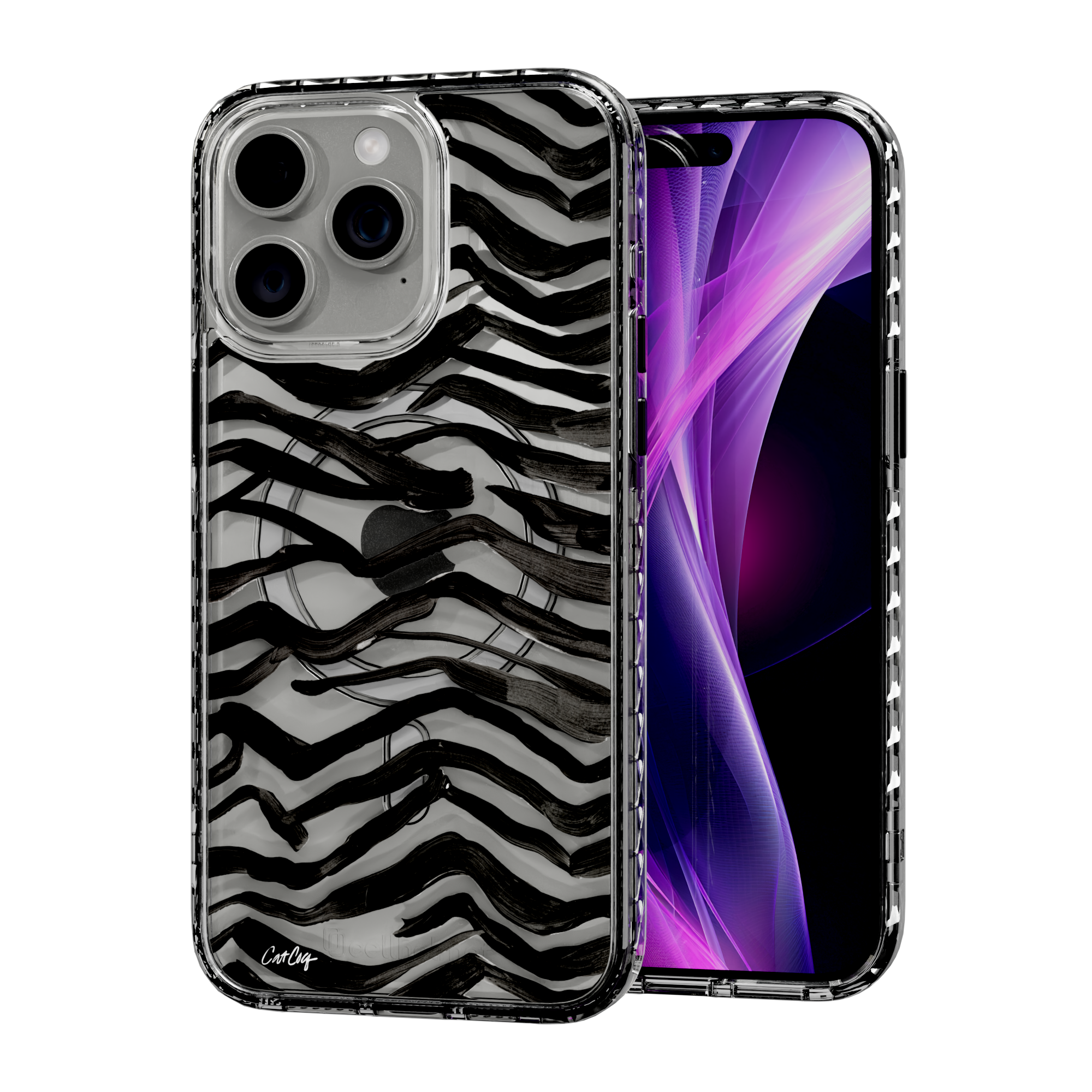 Zebra Black by CatCoq | iPhone 15 Series | MagSafe® Case iPhone 15 Pro Max / Crystal Clear