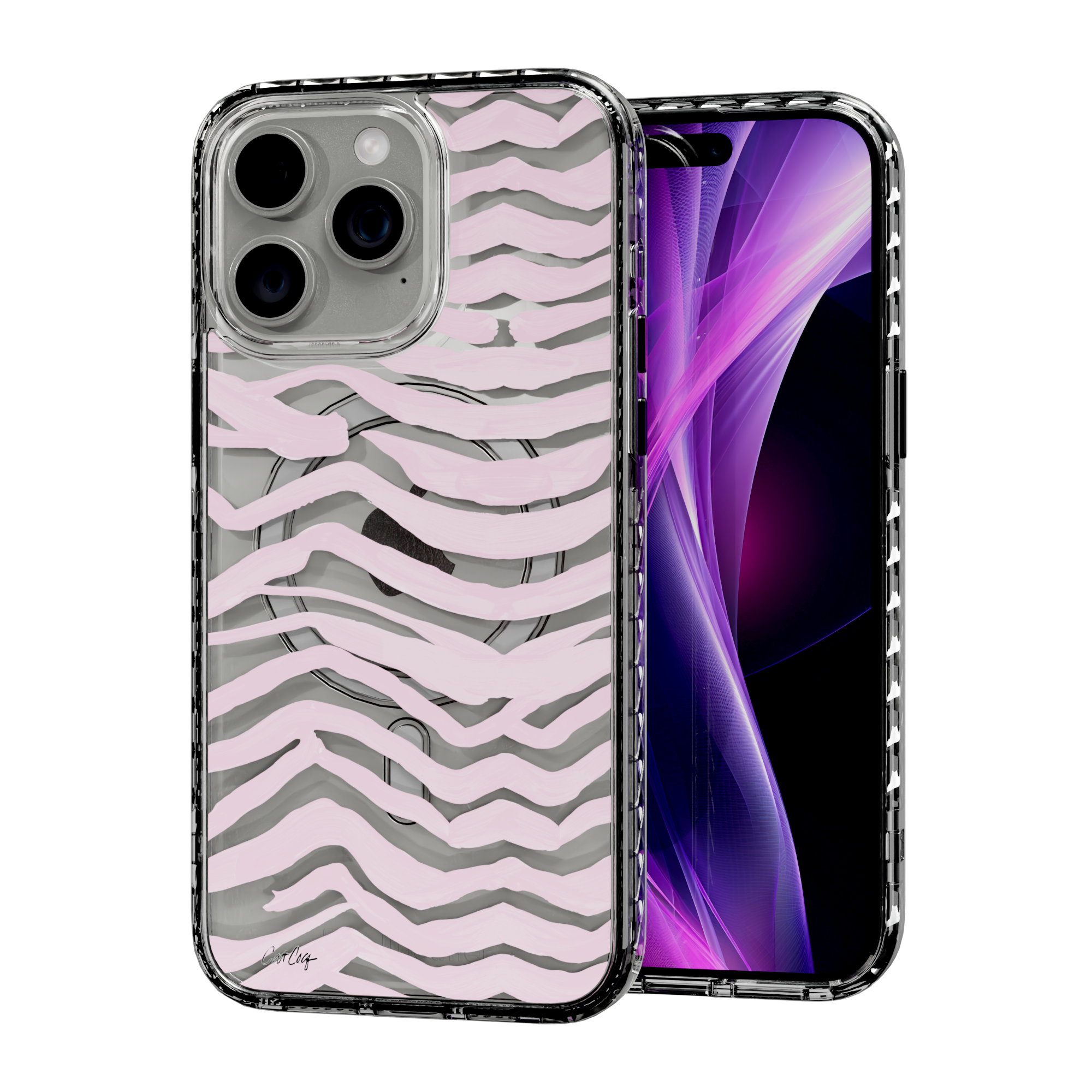 Zebra Blush by CatCoq | iPhone 15 Series | MagSafe® Case iPhone 15 Pro Max / Crystal Clear