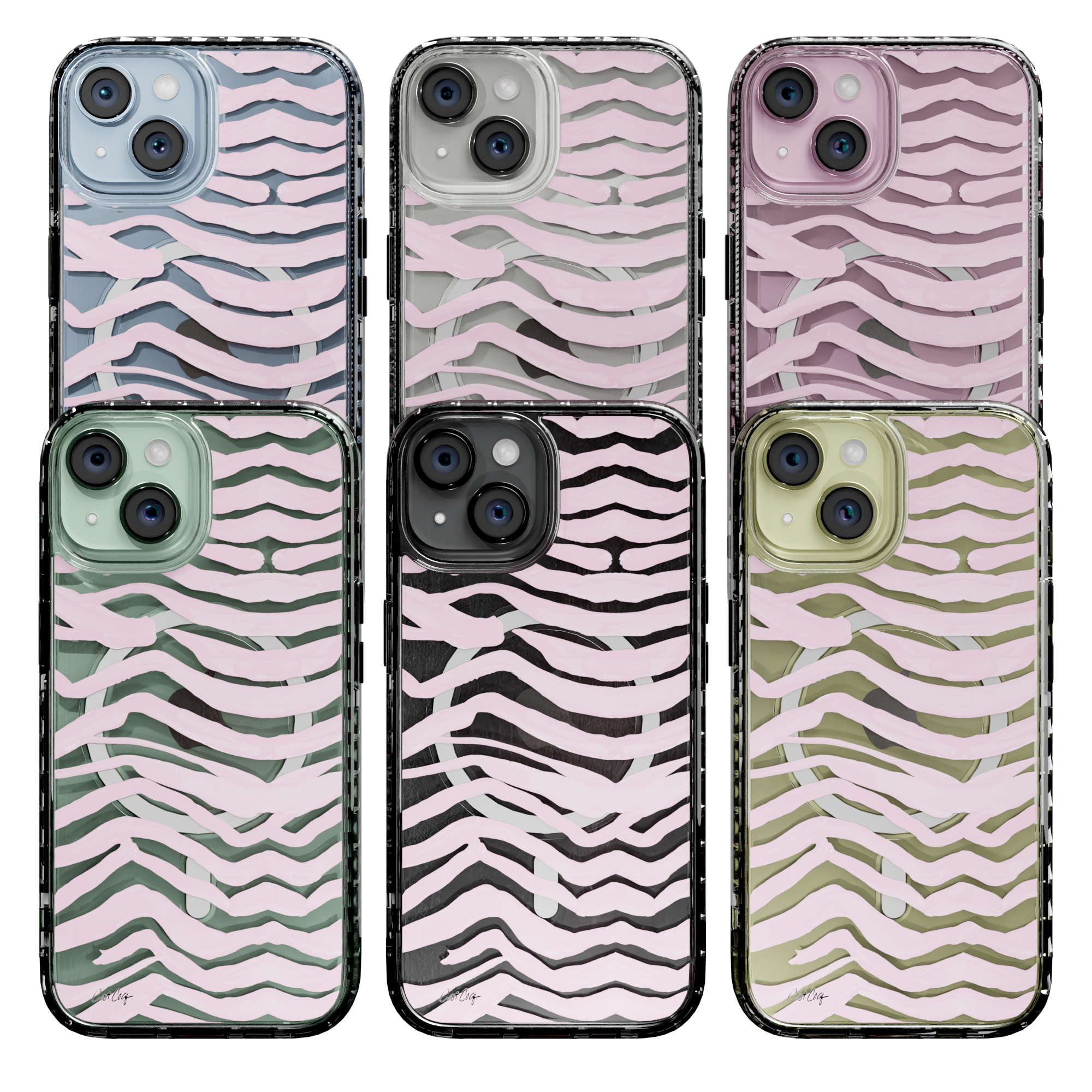 Zebra Blush by CatCoq | iPhone 15 Series | MagSafe® Case iPhone 15 Pro Max / Crystal Clear