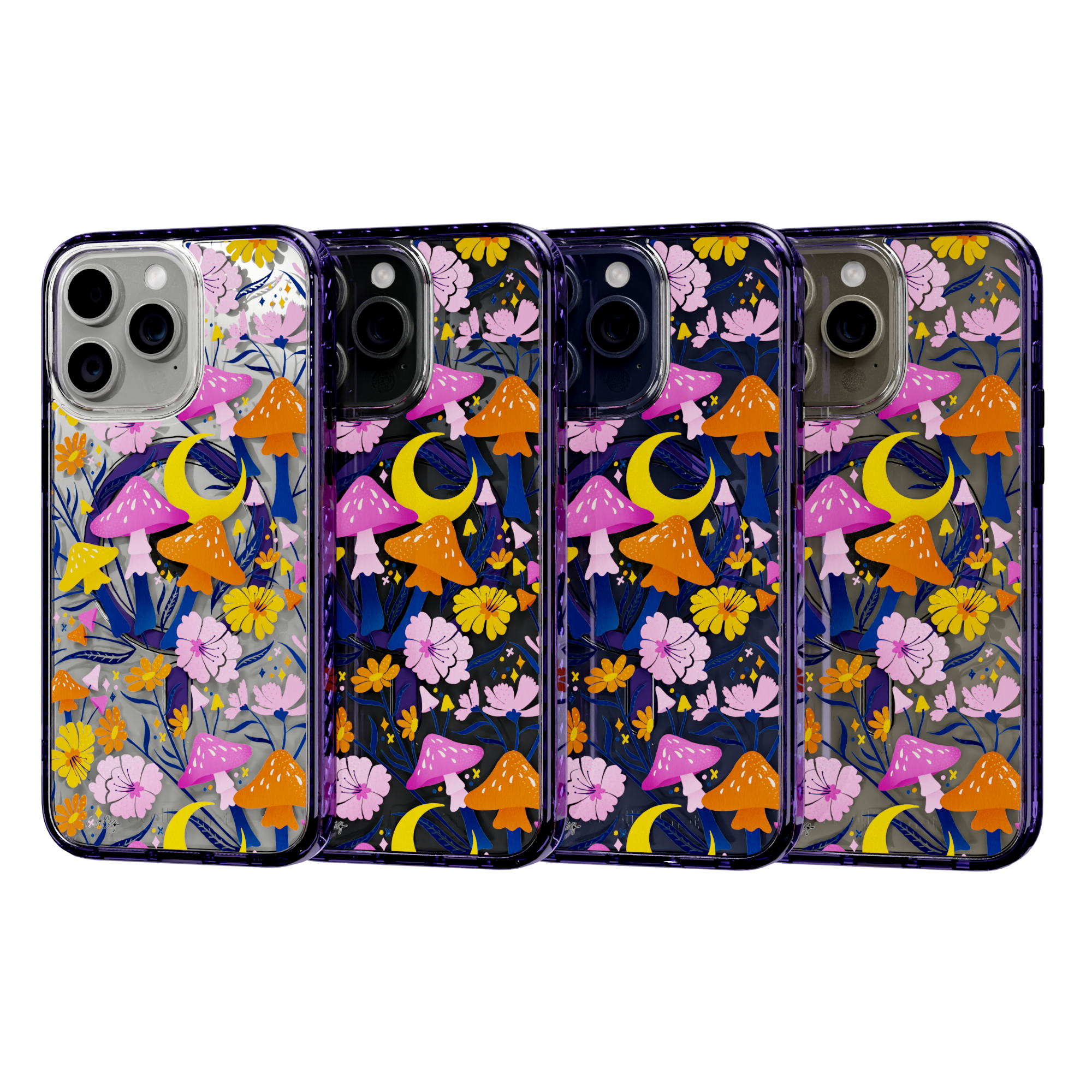 Blooms and Shrooms by CatCoq | iPhone 15 Series | MagSafe® Case iPhone 15 Pro Max / Midnight Lilac