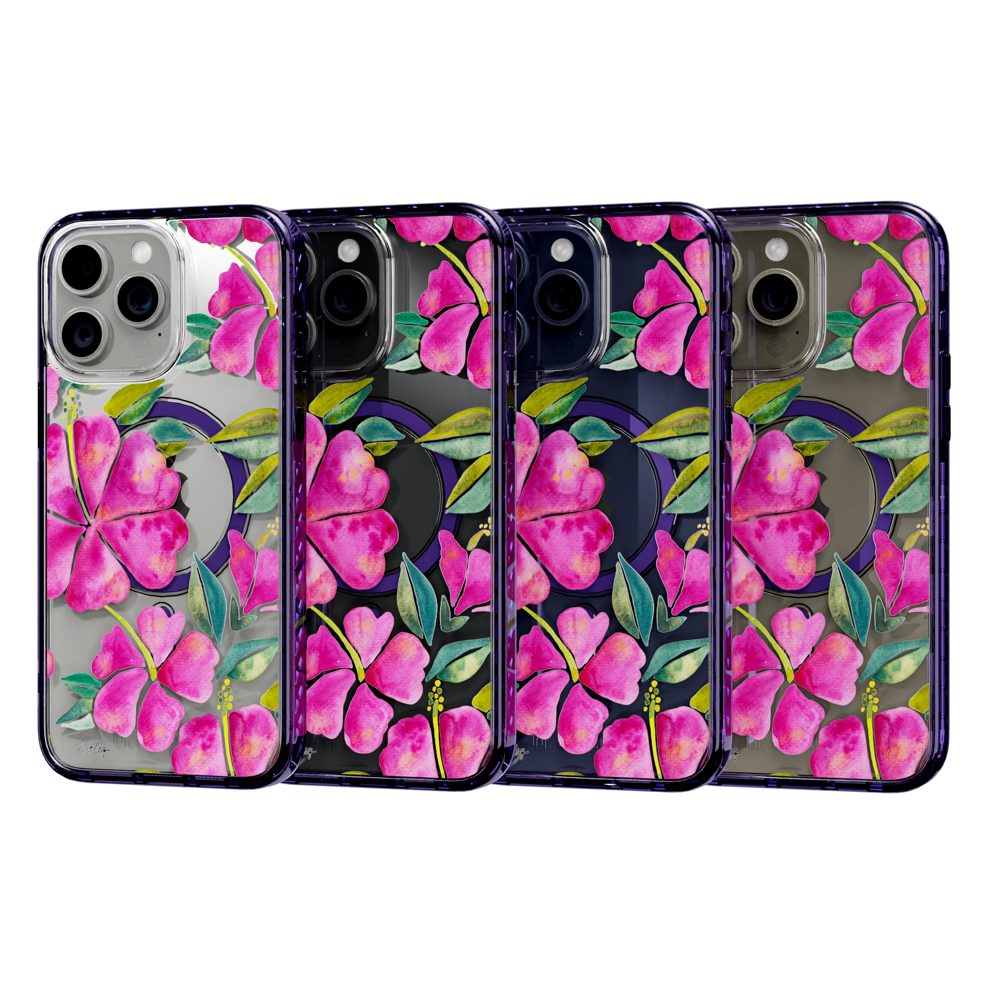 Hibiscus Bloom by CatCoq | iPhone 15 Series | MagSafe® Case iPhone 15 Pro Max / Midnight Lilac
