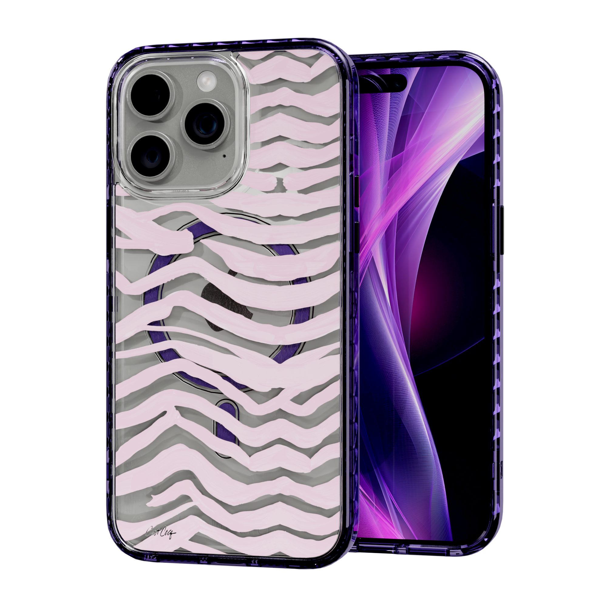 Zebra Blush by CatCoq | iPhone 15 Series | MagSafe® Case iPhone 15 Pro Max / Midnight Lilac