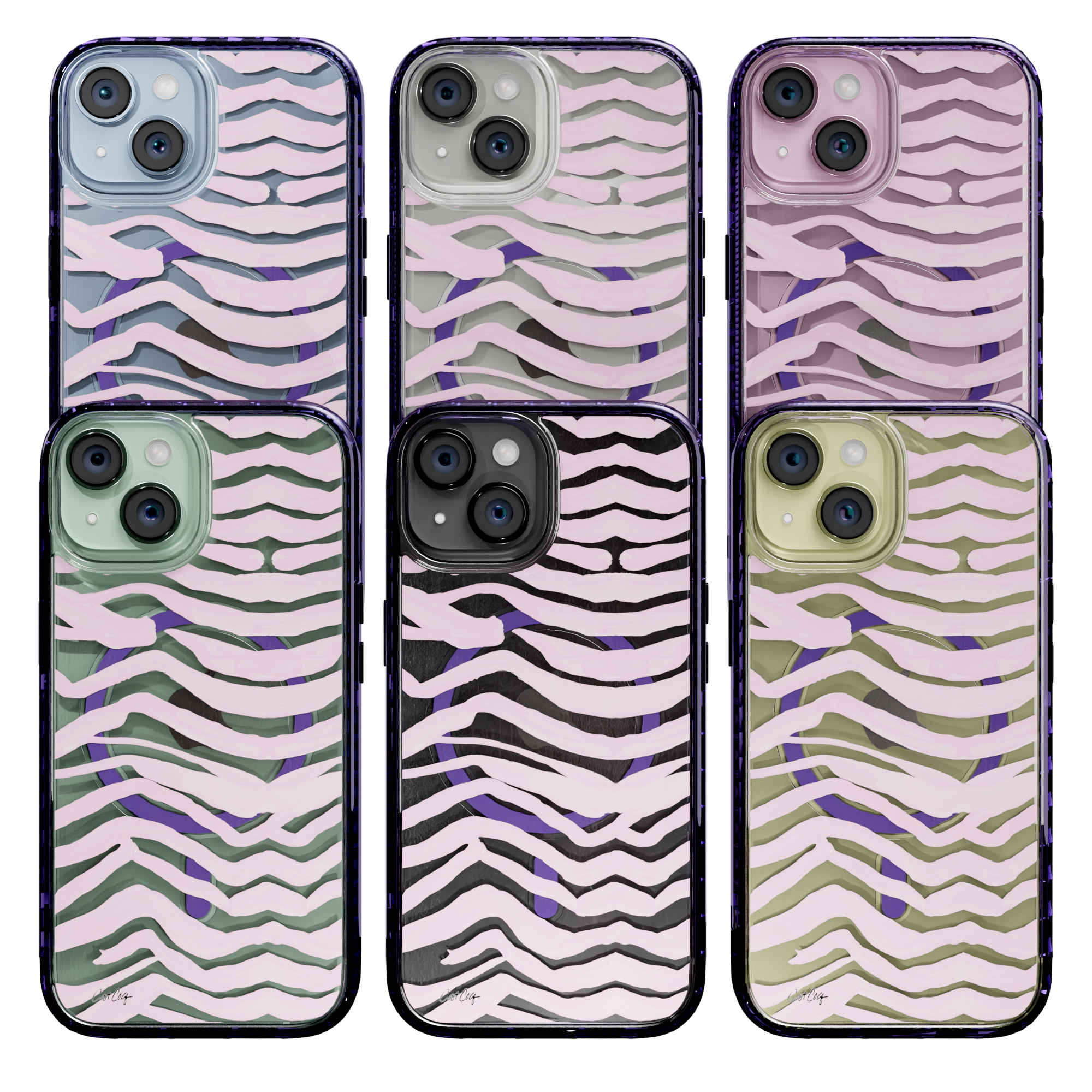 Zebra Blush by CatCoq | iPhone 15 Series | MagSafe® Case iPhone 15 Pro Max / Midnight Lilac