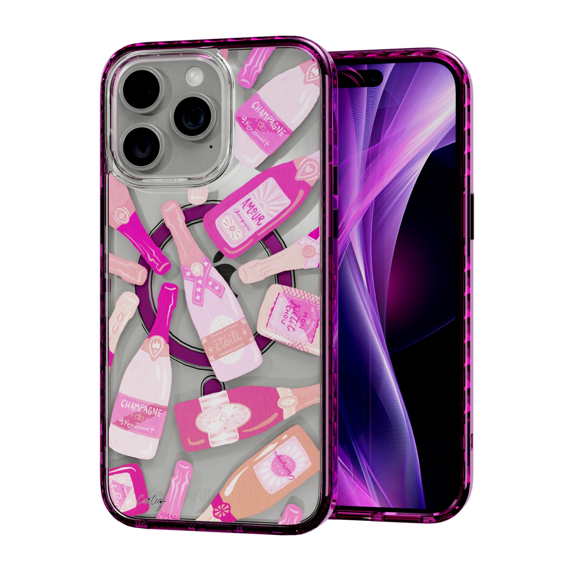 French Champagne by CatCoq | iPhone 15 Series | MagSafe® Case iPhone 15 Pro Max / Vivid Magenta
