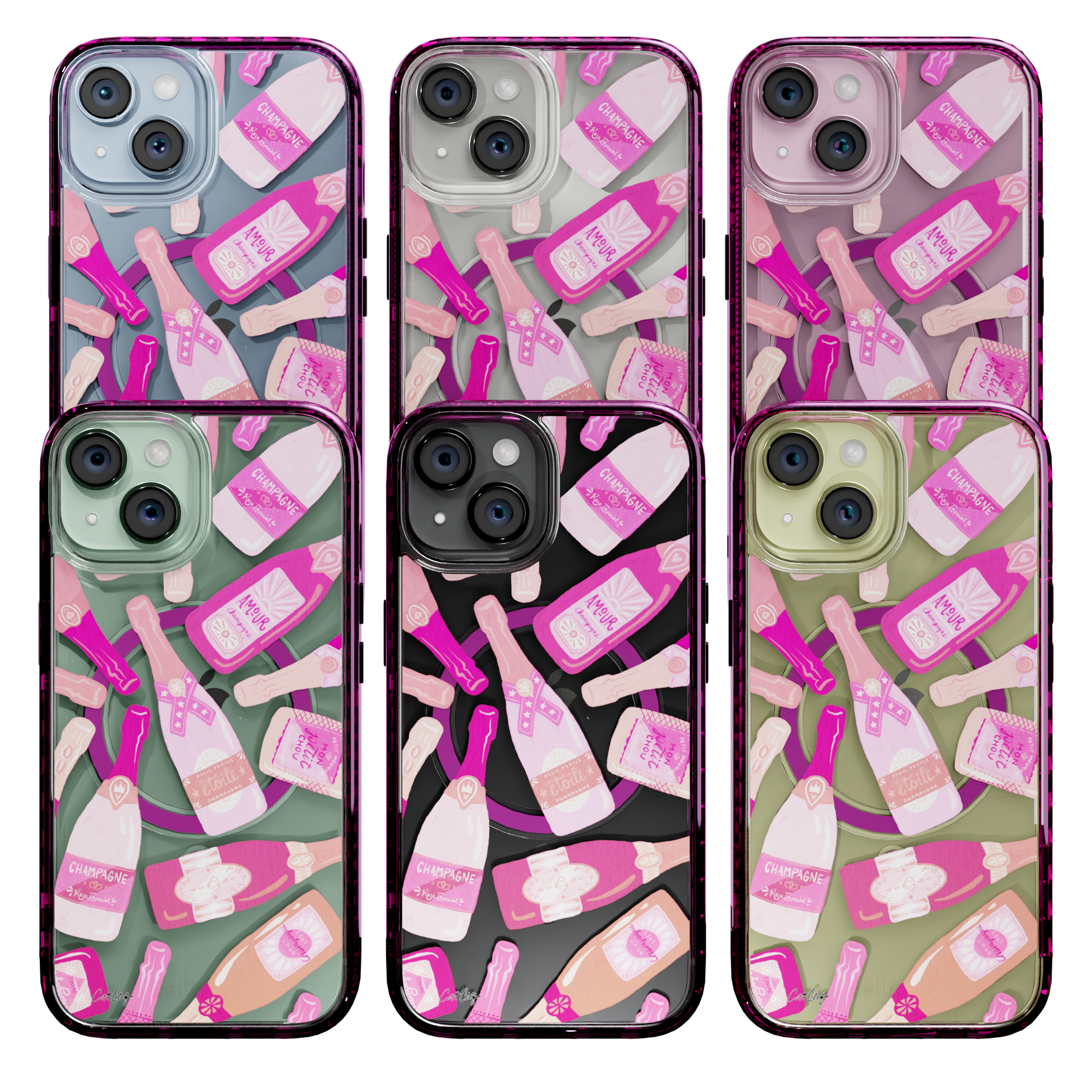 French Champagne by CatCoq | iPhone 15 Series | MagSafe® Case iPhone 15 Pro Max / Vivid Magenta