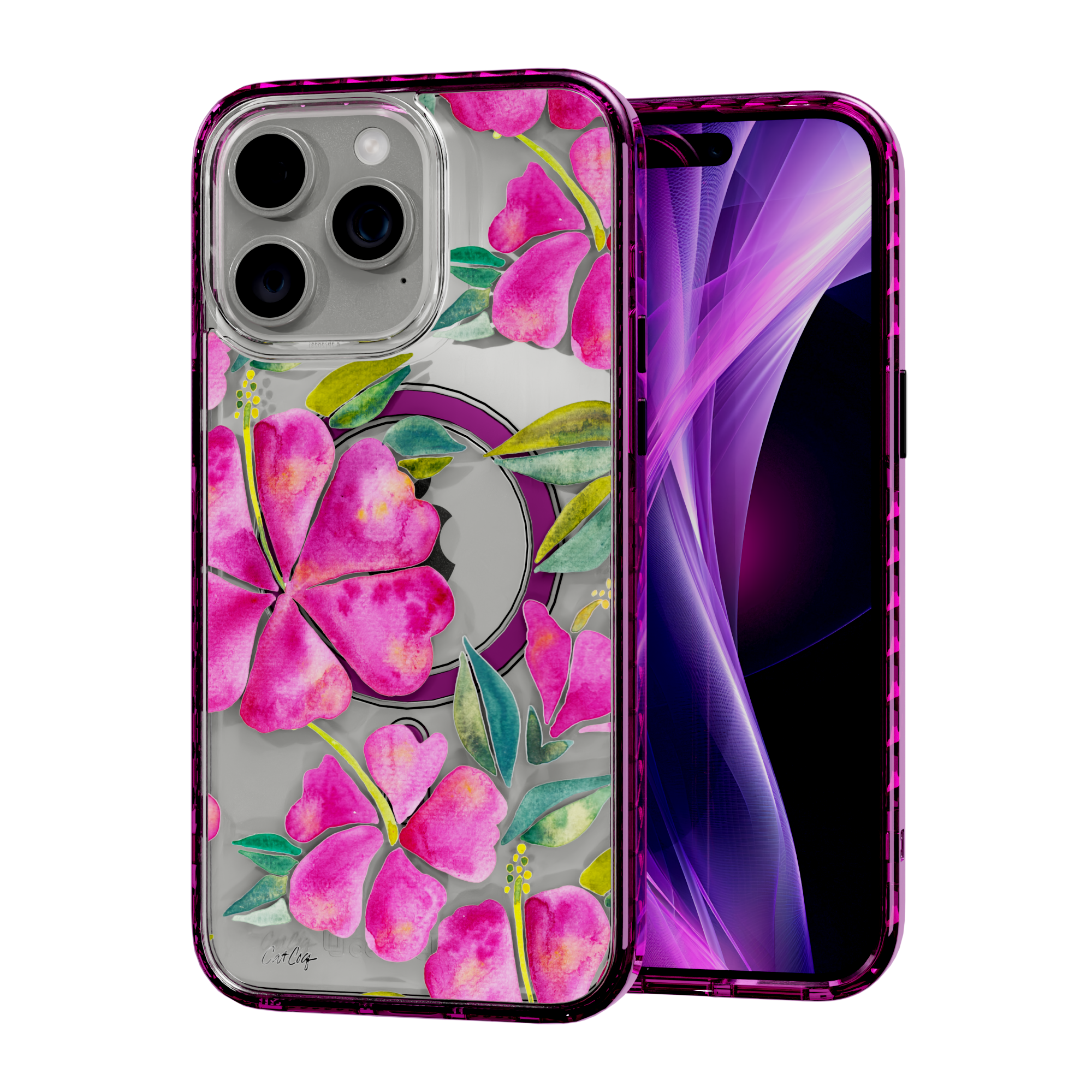 Hibiscus Bloom by CatCoq | iPhone 15 Series | MagSafe® Case iPhone 15 Pro Max / Vivid Magenta