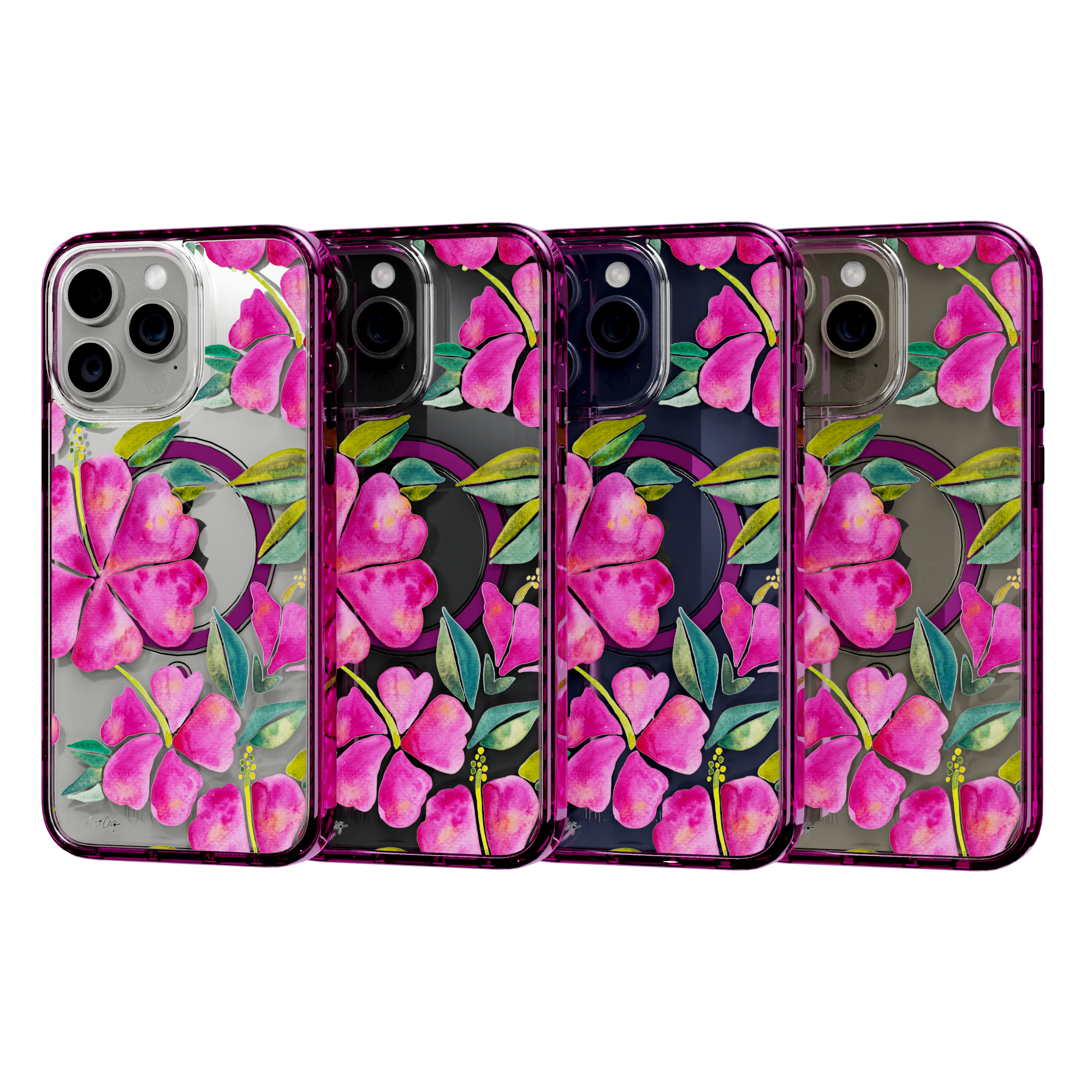 Hibiscus Bloom by CatCoq | iPhone 15 Series | MagSafe® Case iPhone 15 Pro Max / Vivid Magenta