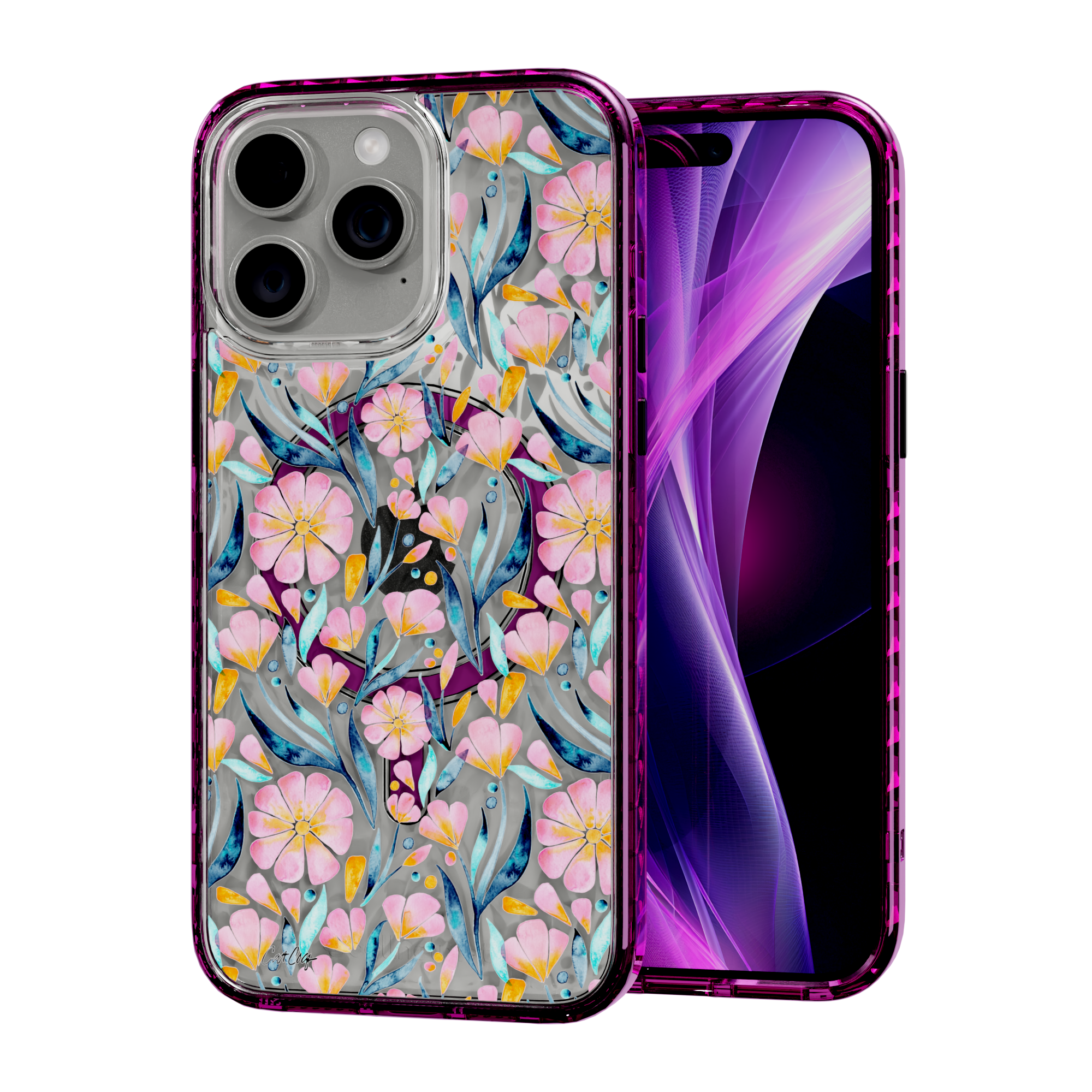 Sweet Florals by CatCoq | iPhone 15 Series | MagSafe® Case iPhone 15 Pro Max / Vivid Magenta
