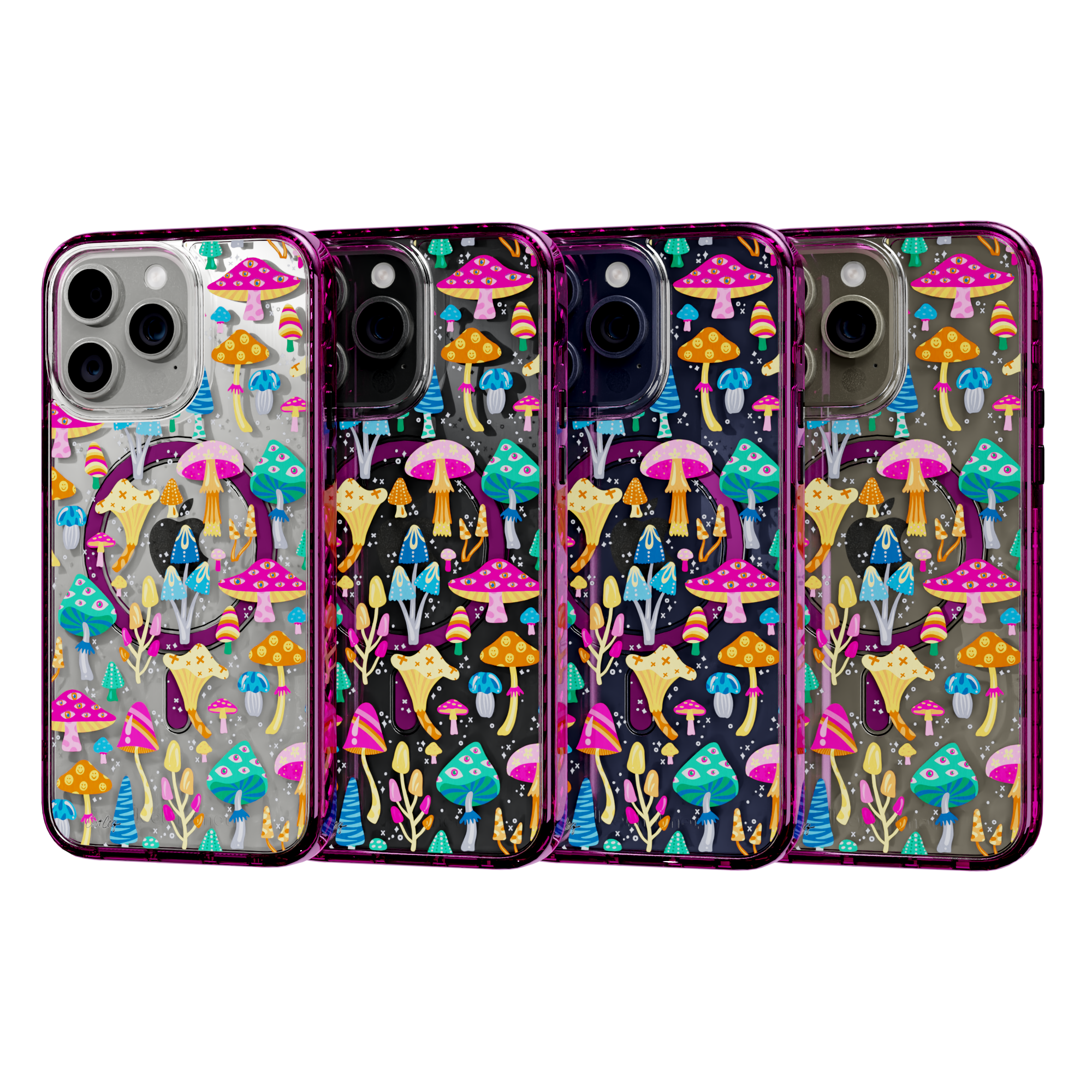 Mystic Mushrooms by CatCoq | iPhone 15 Series | MagSafe® Case iPhone 15 Pro Max / Vivid Magenta