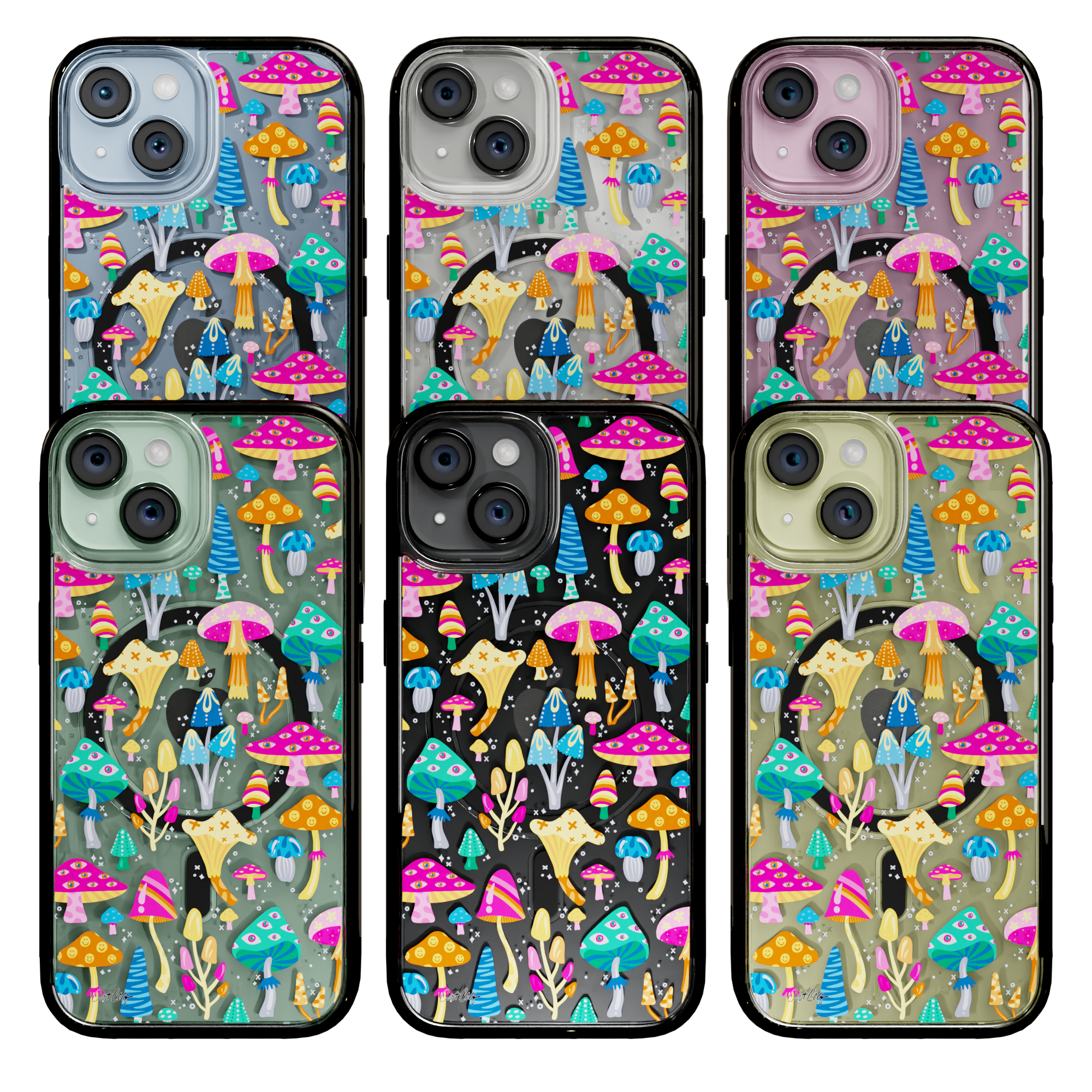 Mystic Mushrooms by CatCoq | iPhone 15 Series | MagSafe® Case iPhone 15 Pro Max / Onyx Black