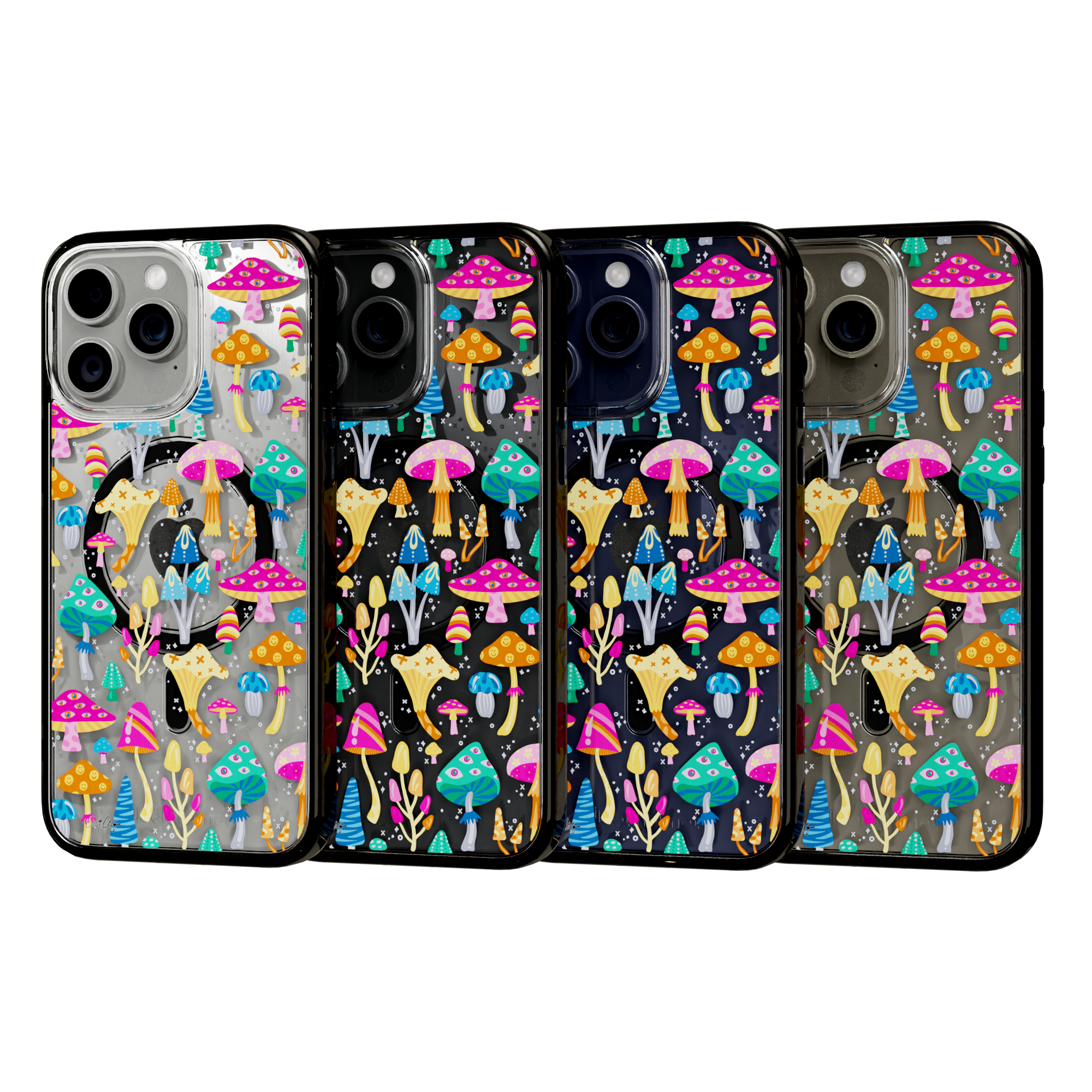 Mystic Mushrooms by CatCoq | iPhone 15 Series | MagSafe® Case iPhone 15 Pro Max / Onyx Black