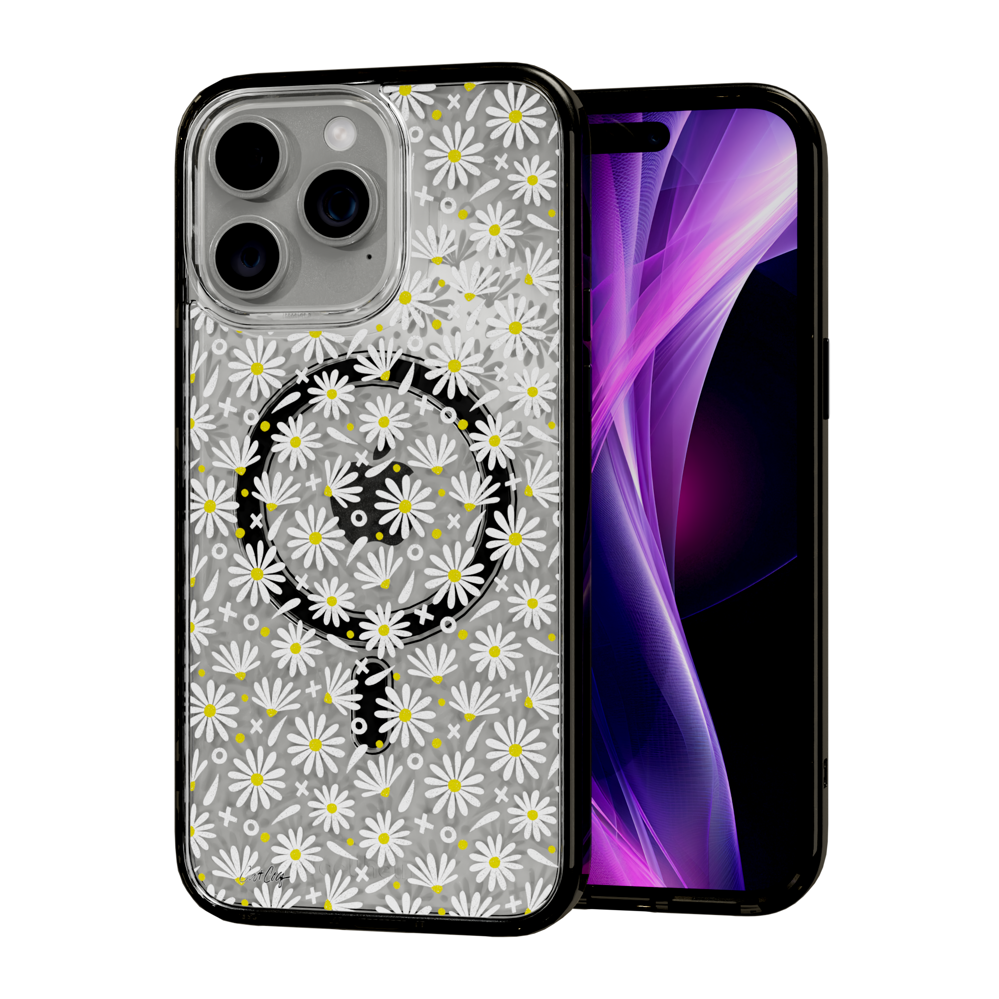 White Daisies by CatCoq | iPhone 15 Series | MagSafe® Case iPhone 15 Pro Max / Onyx Black
