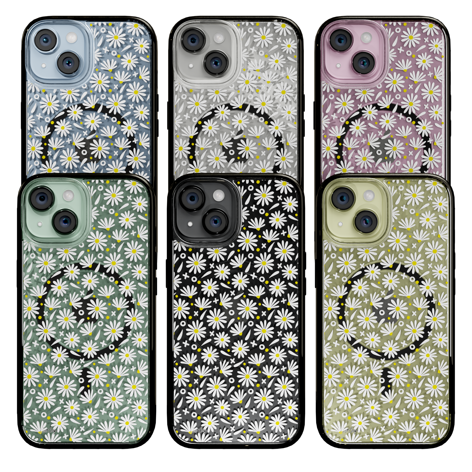 White Daisies by CatCoq | iPhone 15 Series | MagSafe® Case iPhone 15 Pro Max / Onyx Black