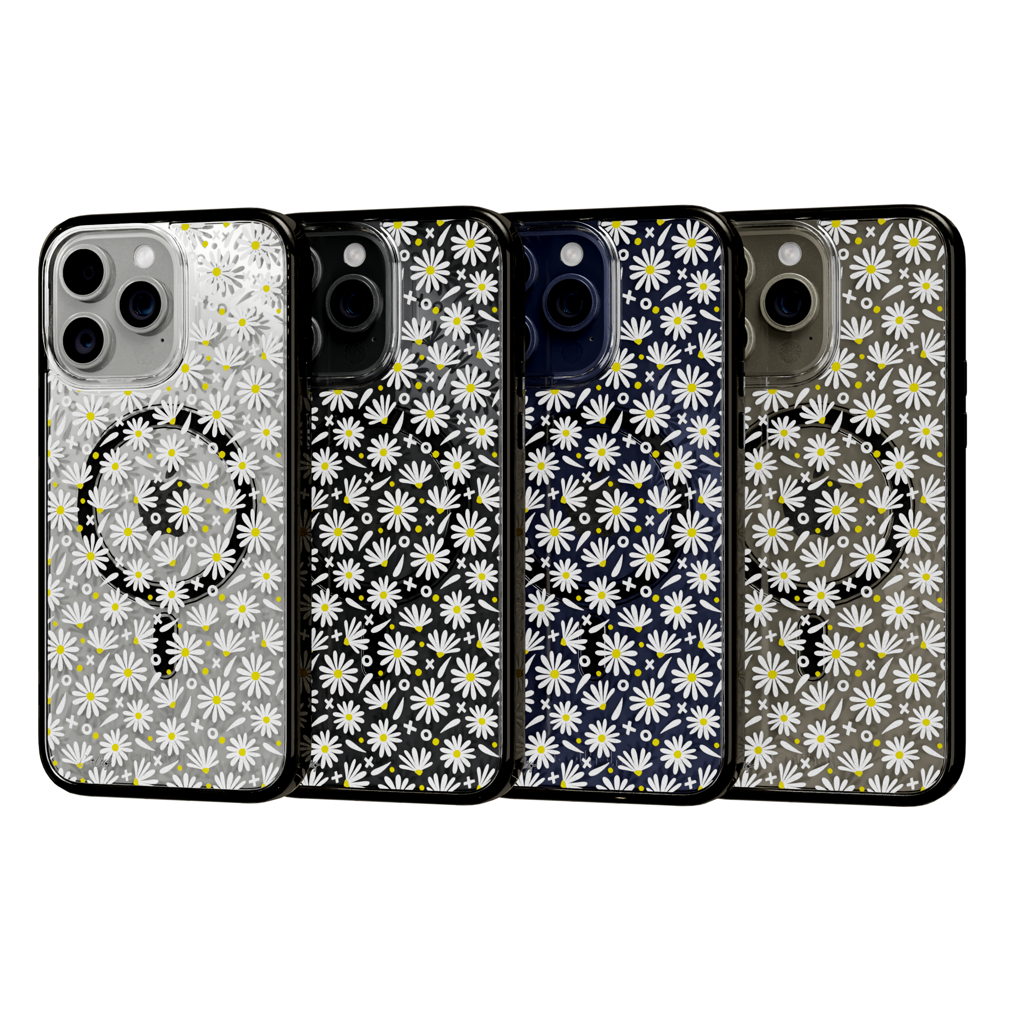 White Daisies by CatCoq | iPhone 15 Series | MagSafe® Case iPhone 15 Pro Max / Onyx Black