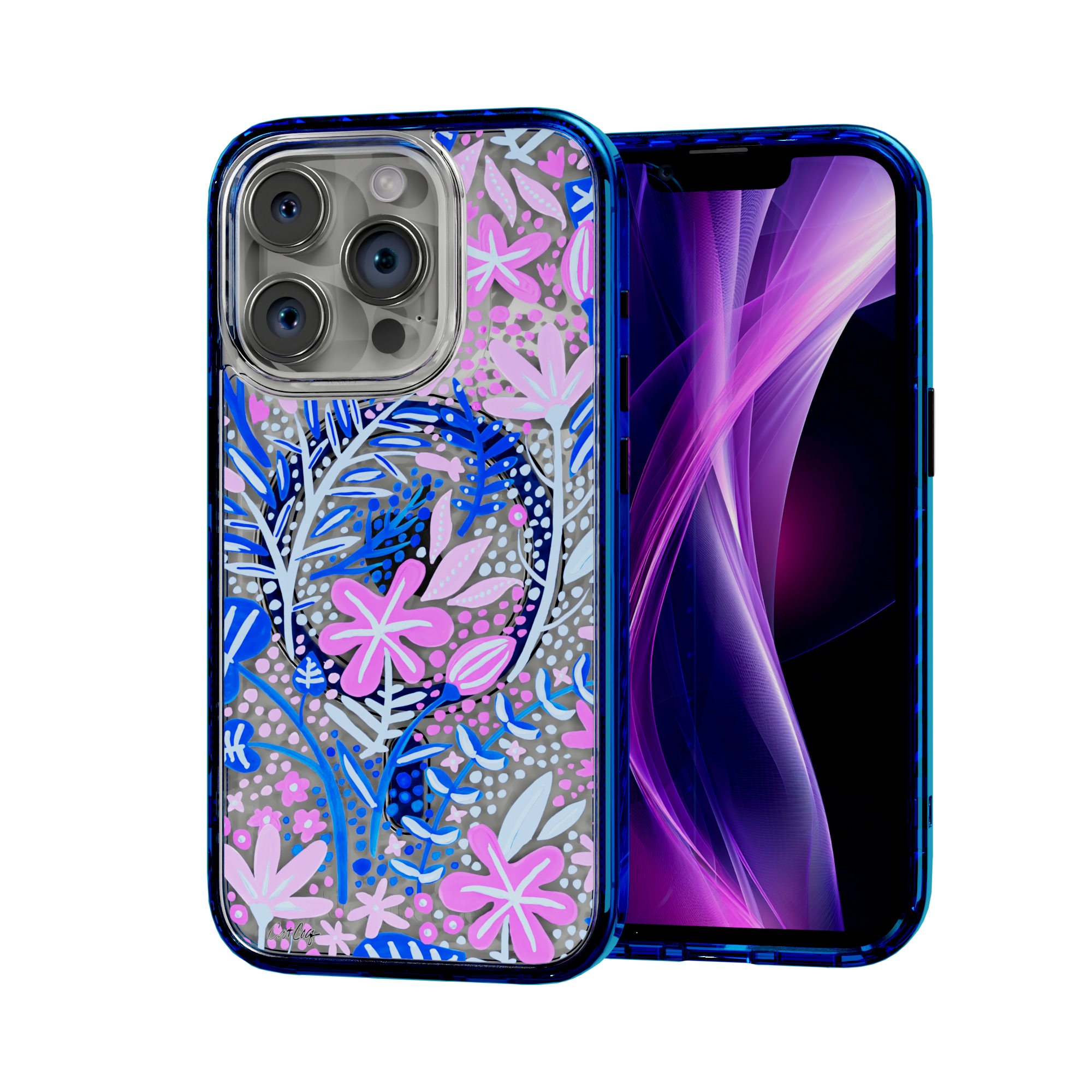 Garden Indigo by CatCoq | iPhone 15 Series | MagSafe® Case iPhone 15 Pro / Bermuda Blue