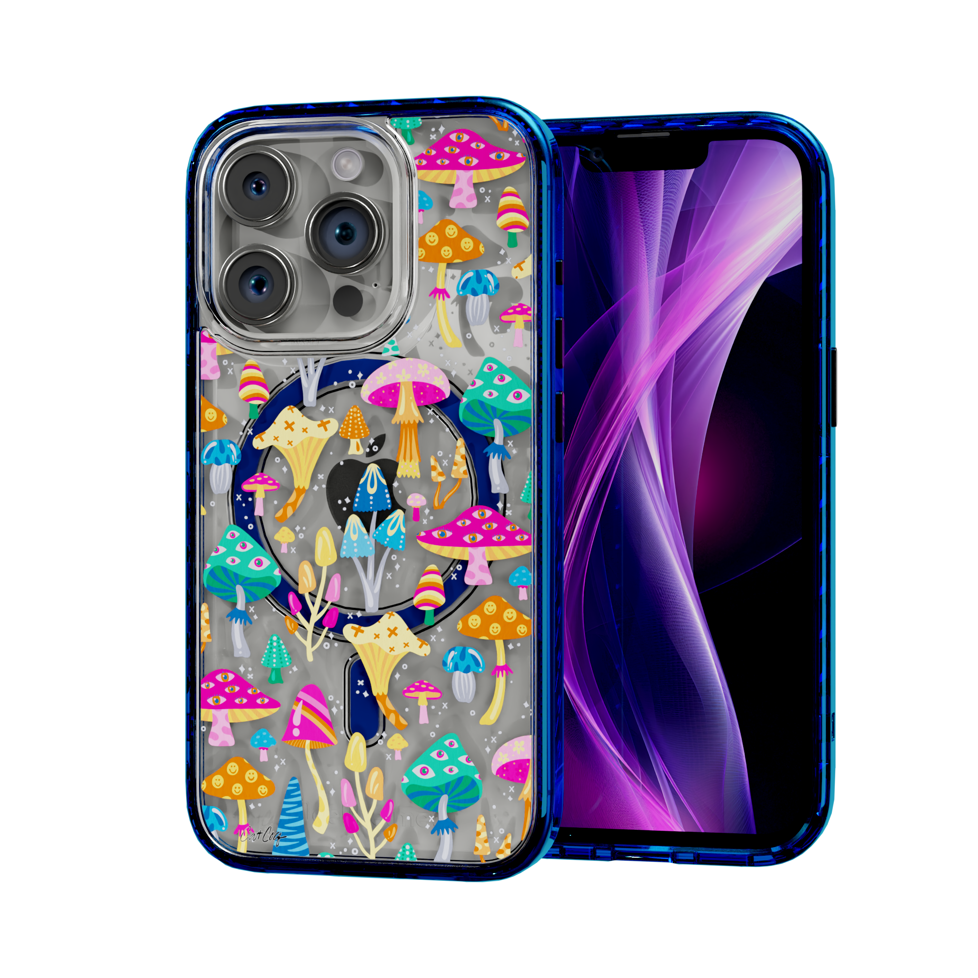 Mystic Mushrooms by CatCoq | iPhone 15 Series | MagSafe® Case iPhone 15 Pro / Bermuda Blue
