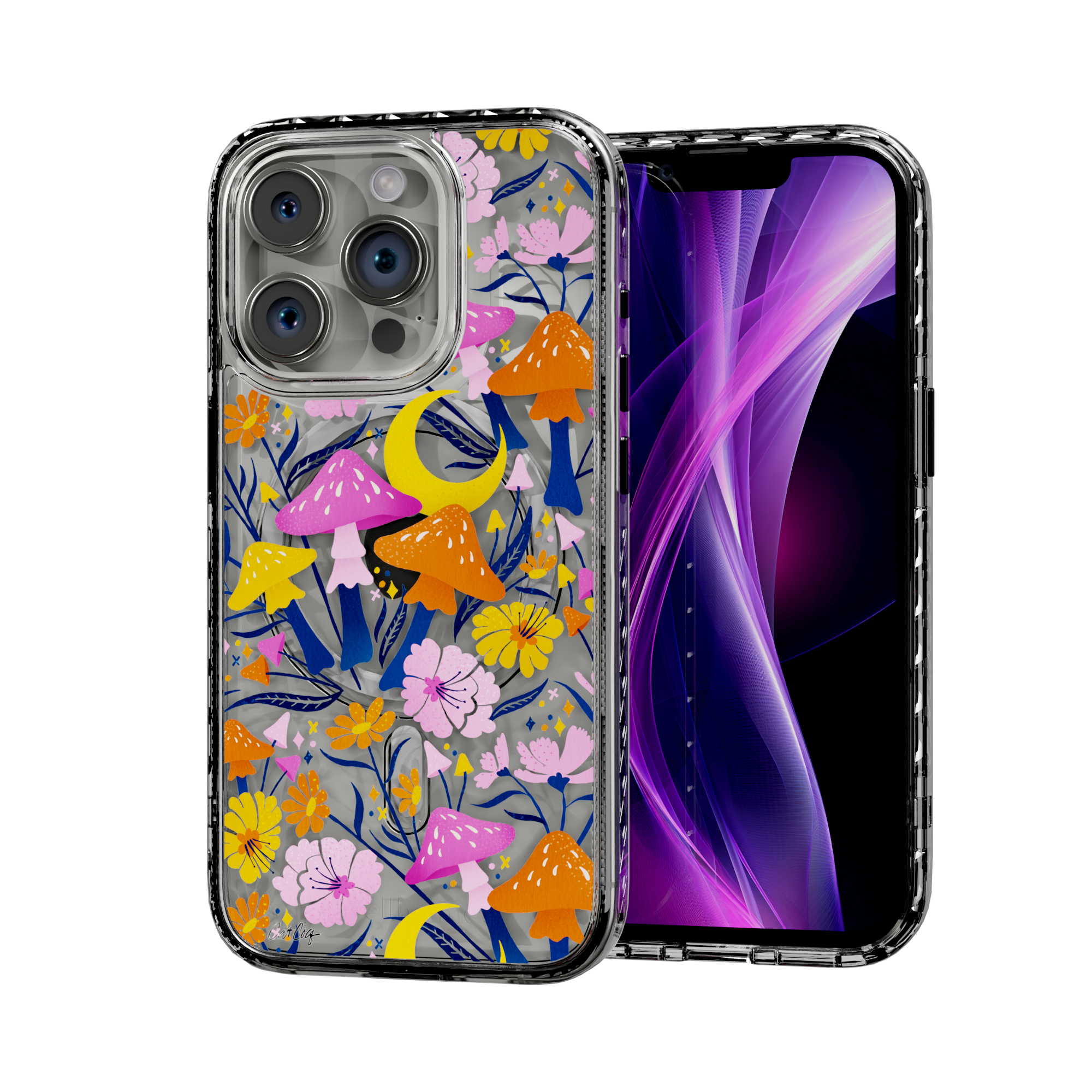 Blooms and Shrooms by CatCoq | iPhone 15 Series | MagSafe® Case iPhone 15 Pro / Crystal Clear