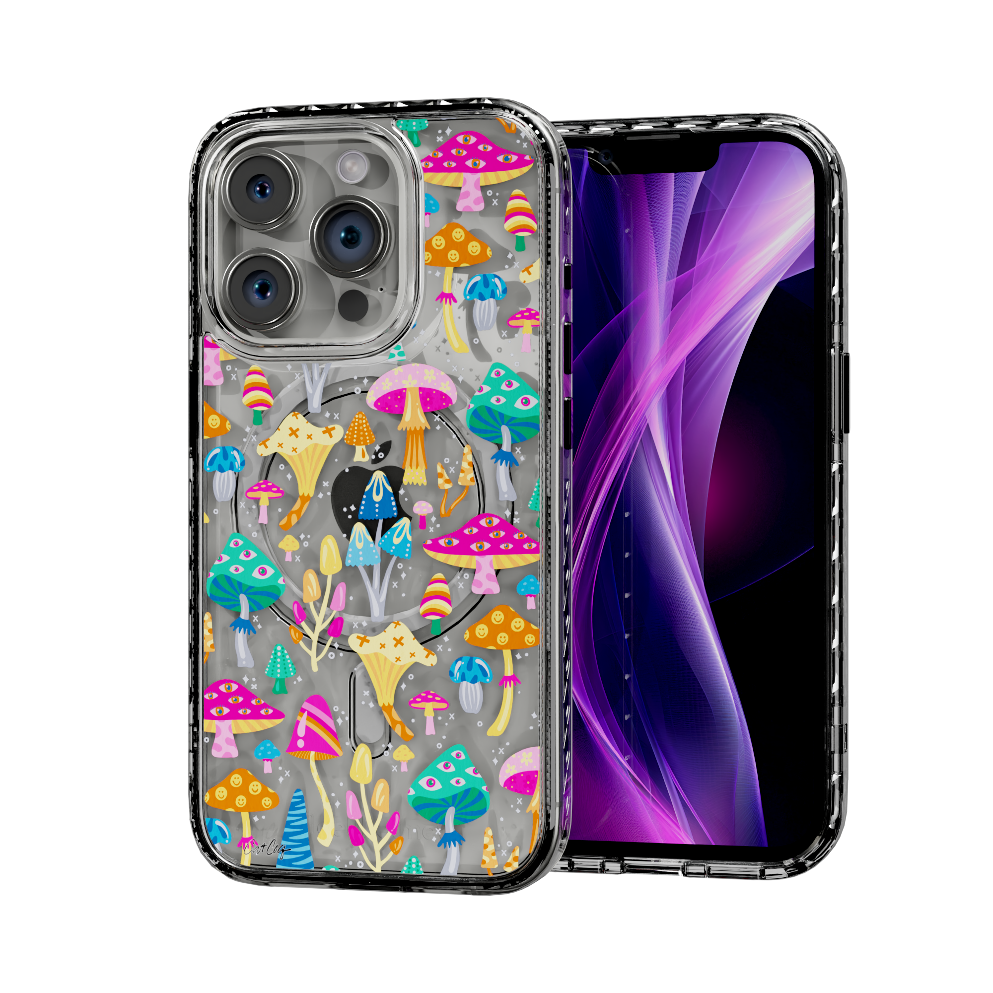 Mystic Mushrooms by CatCoq | iPhone 15 Series | MagSafe® Case iPhone 15 Pro / Crystal Clear