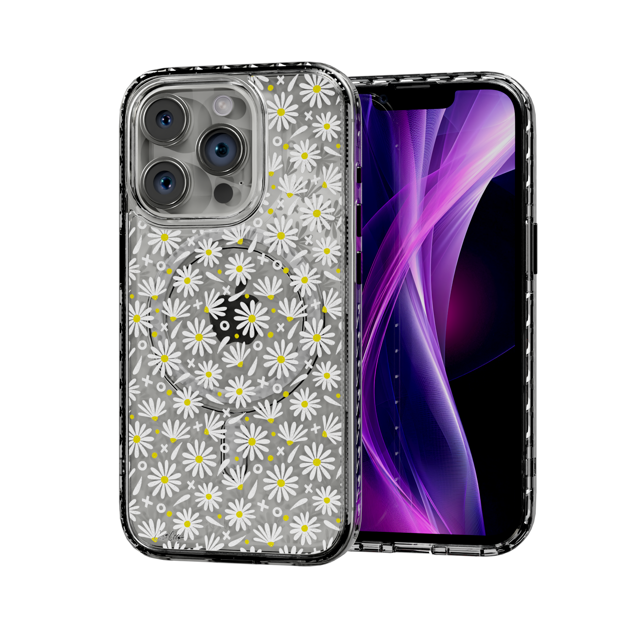 White Daisies by CatCoq | iPhone 15 Series | MagSafe® Case iPhone 15 Pro / Crystal Clear