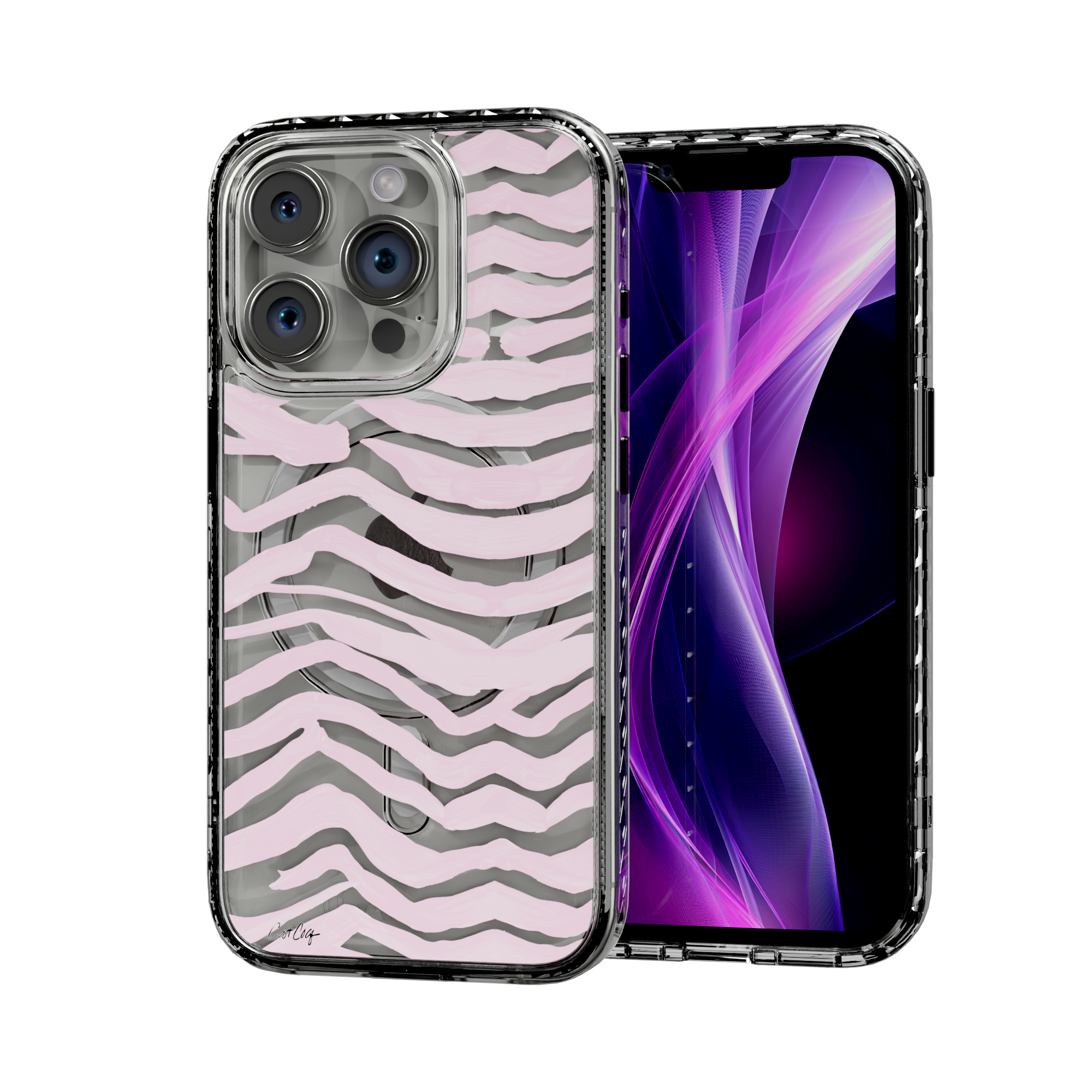 Zebra Blush by CatCoq | iPhone 15 Series | MagSafe® Case iPhone 15 Pro / Crystal Clear