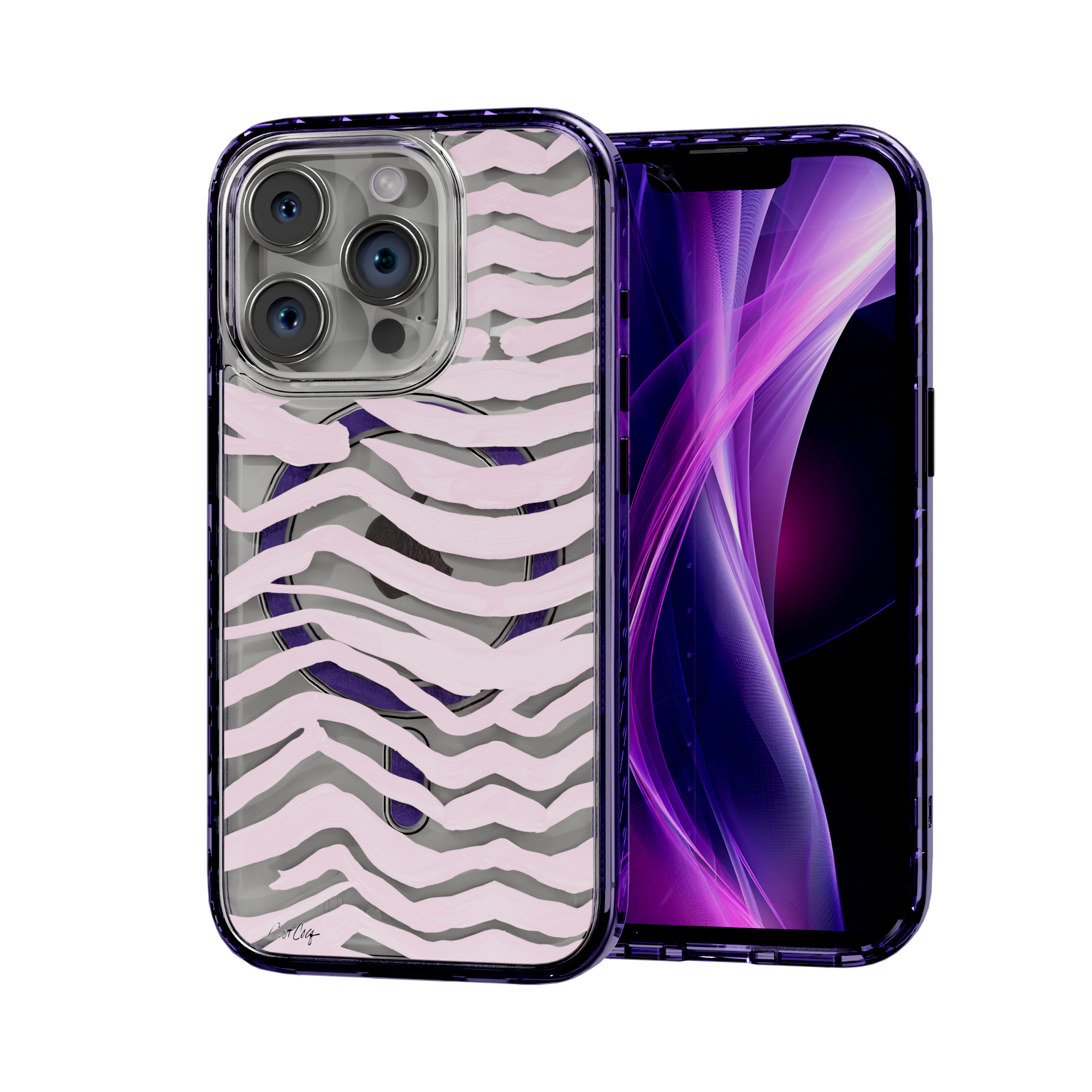 Zebra Blush by CatCoq | iPhone 15 Series | MagSafe® Case iPhone 15 Pro / Midnight Lilac