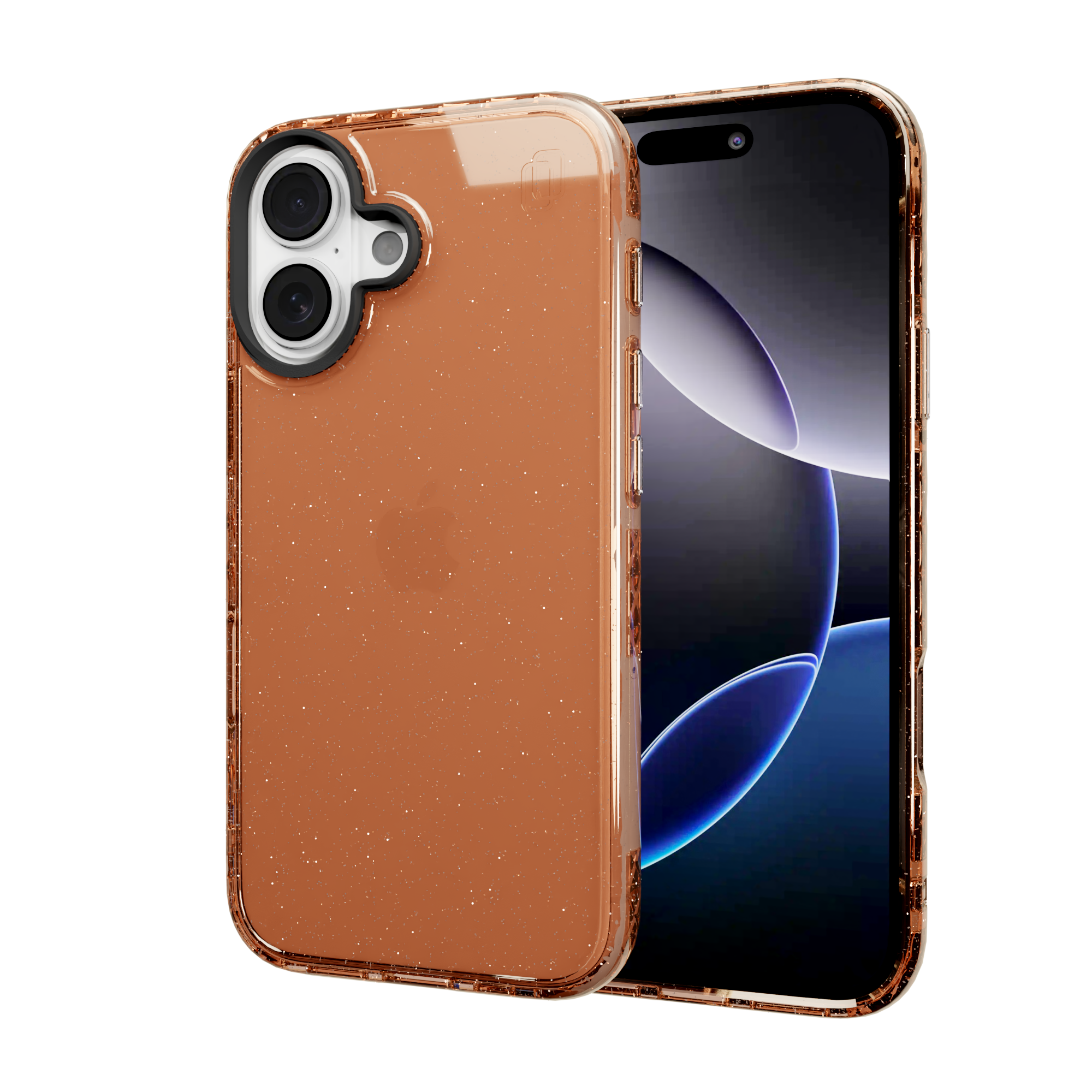 Slim TPU Glitter Case for Apple iPhone 16 | Peach Fuzz Sparkle | Altitude Series