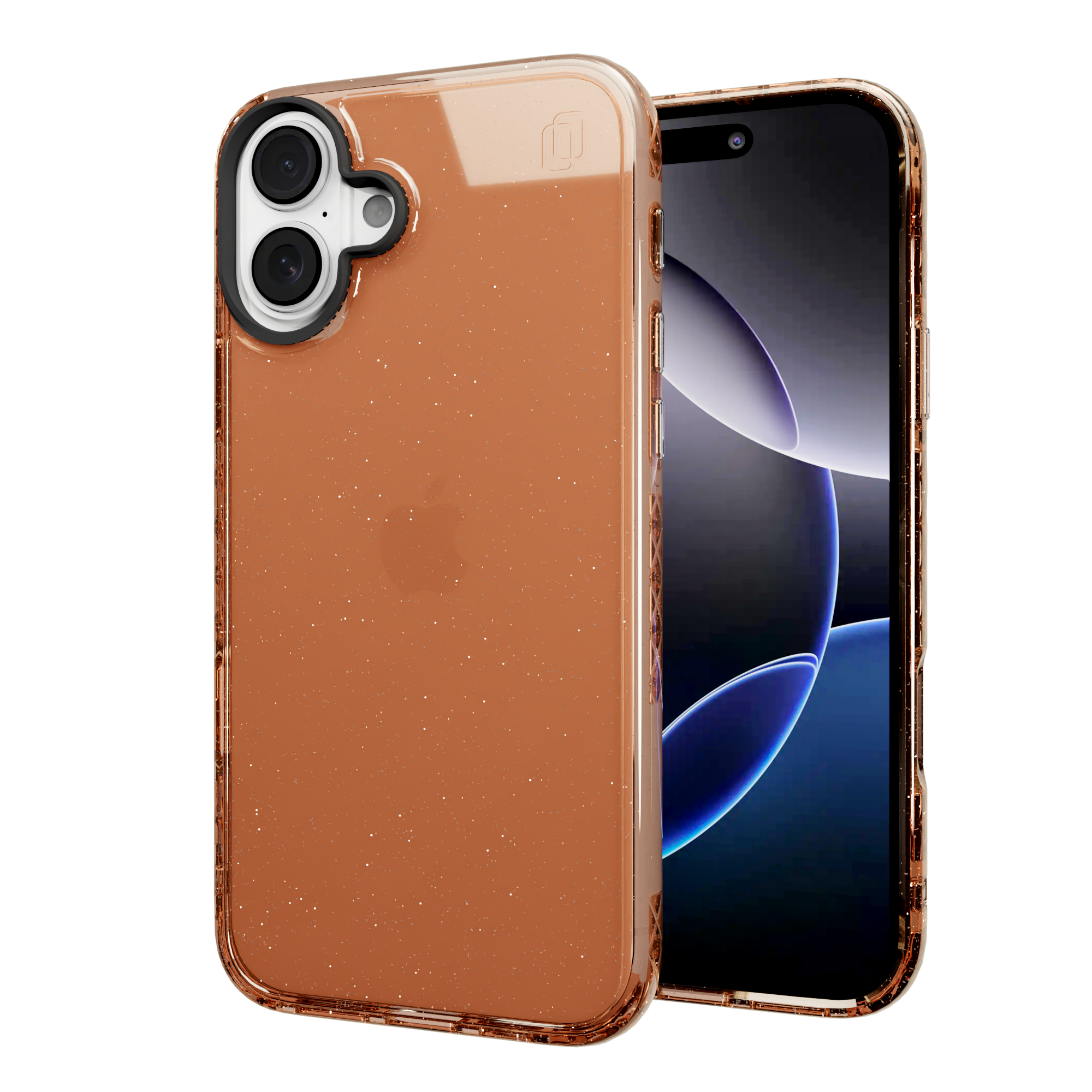 Slim TPU Glitter Case for Apple iPhone 16 Plus | Peach Fuzz Sparkle | Altitude Series
