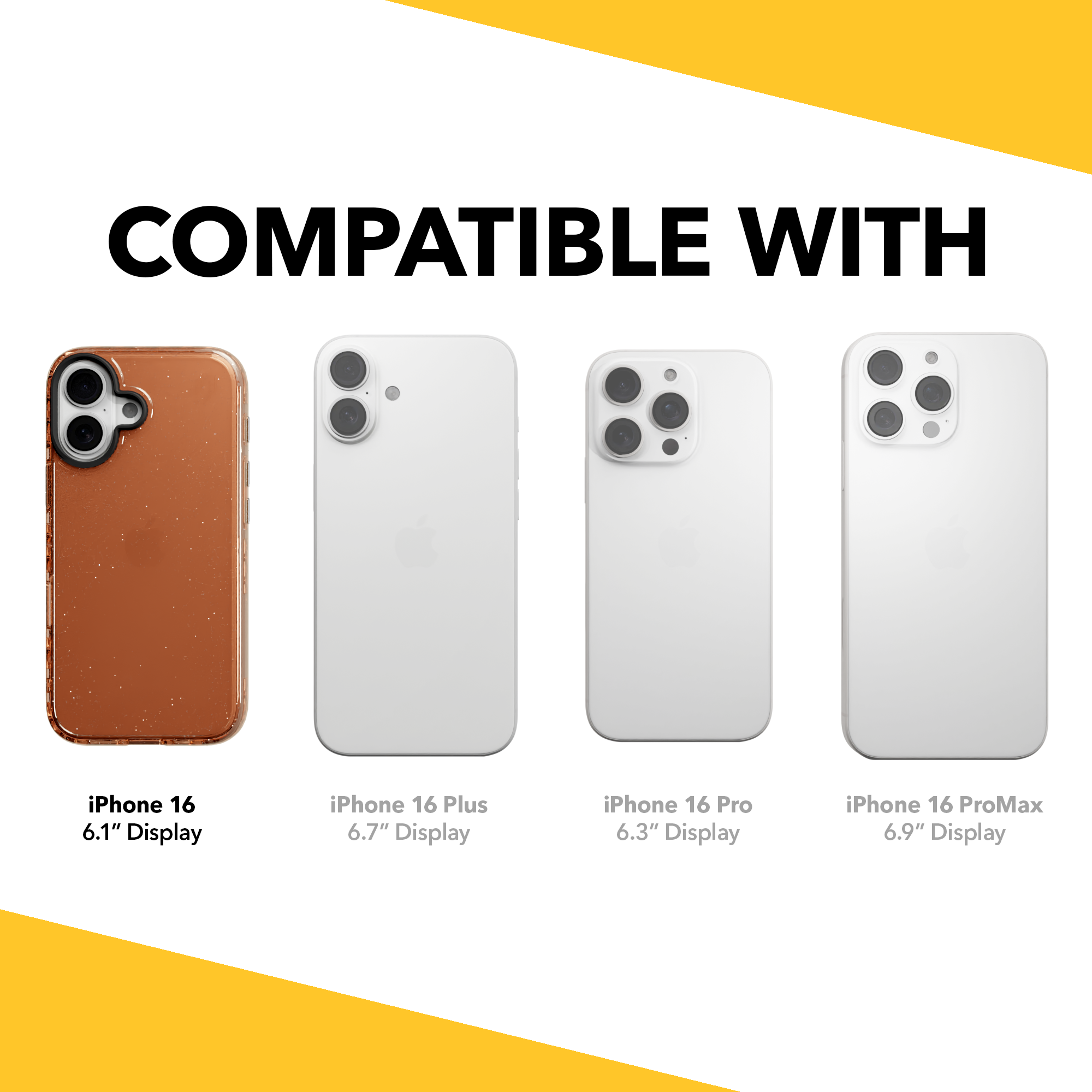 Slim TPU Glitter Case for Apple iPhone 16 | Peach Fuzz Sparkle | Altitude Series