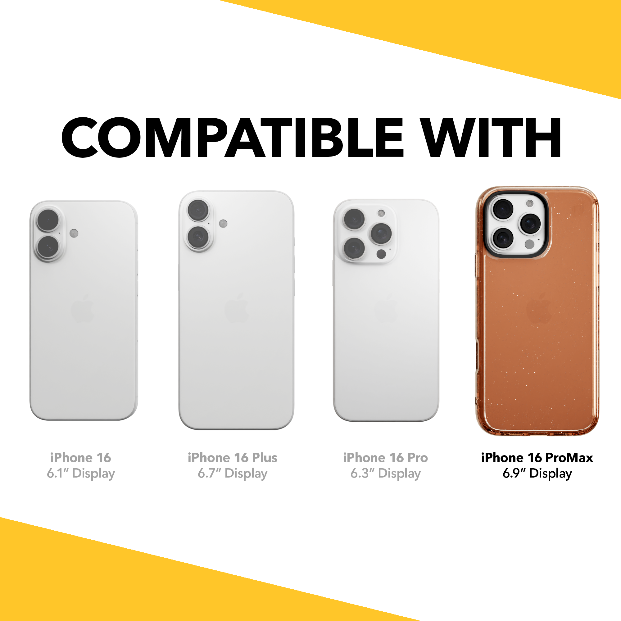 Slim TPU Glitter Case for Apple iPhone 16 Pro Max | Peach Fuzz Sparkle | Altitude Series