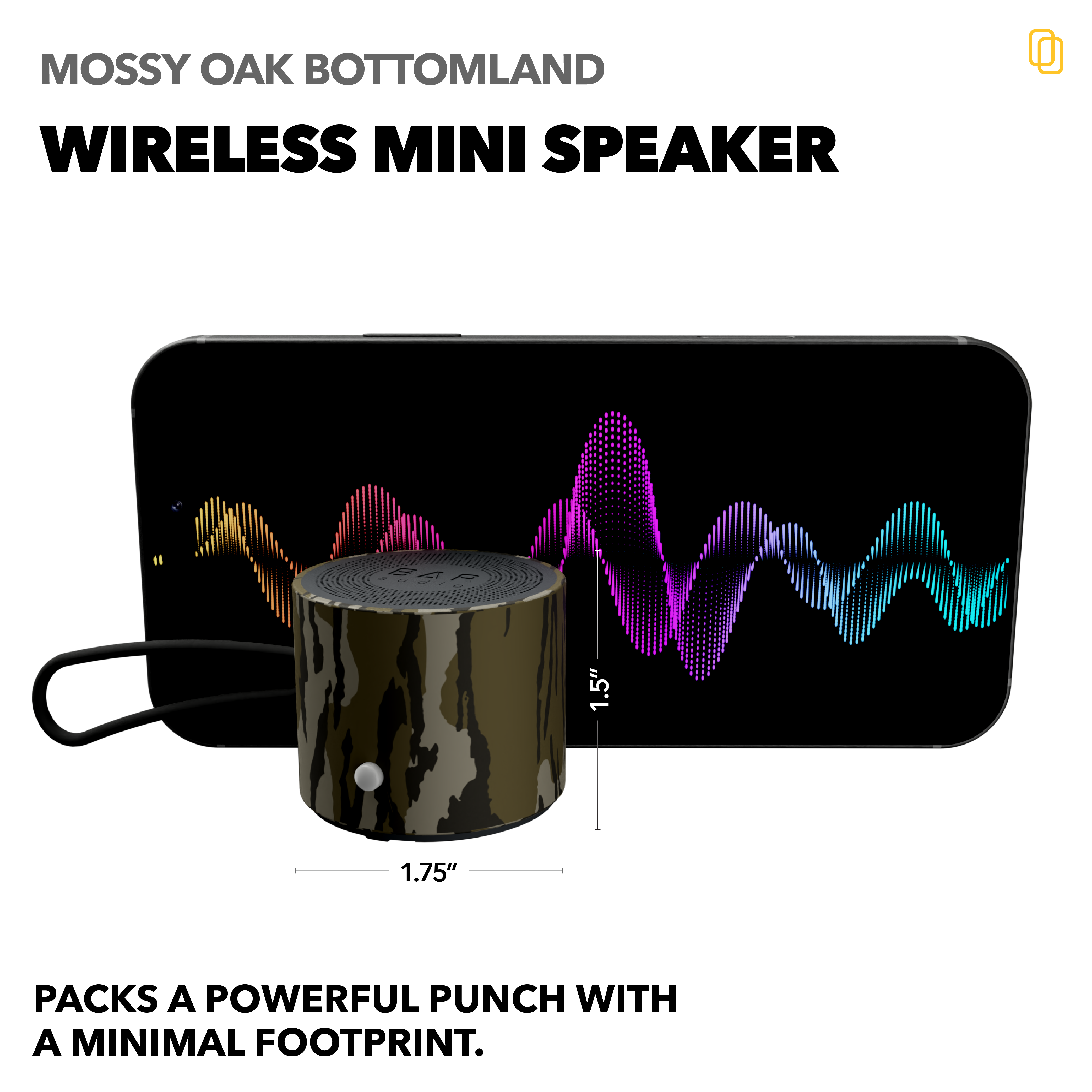 Mini Portable Bluetooth Speaker | Bottomland Camo or Gunmetal Gray | Bar audio by cellhelmet