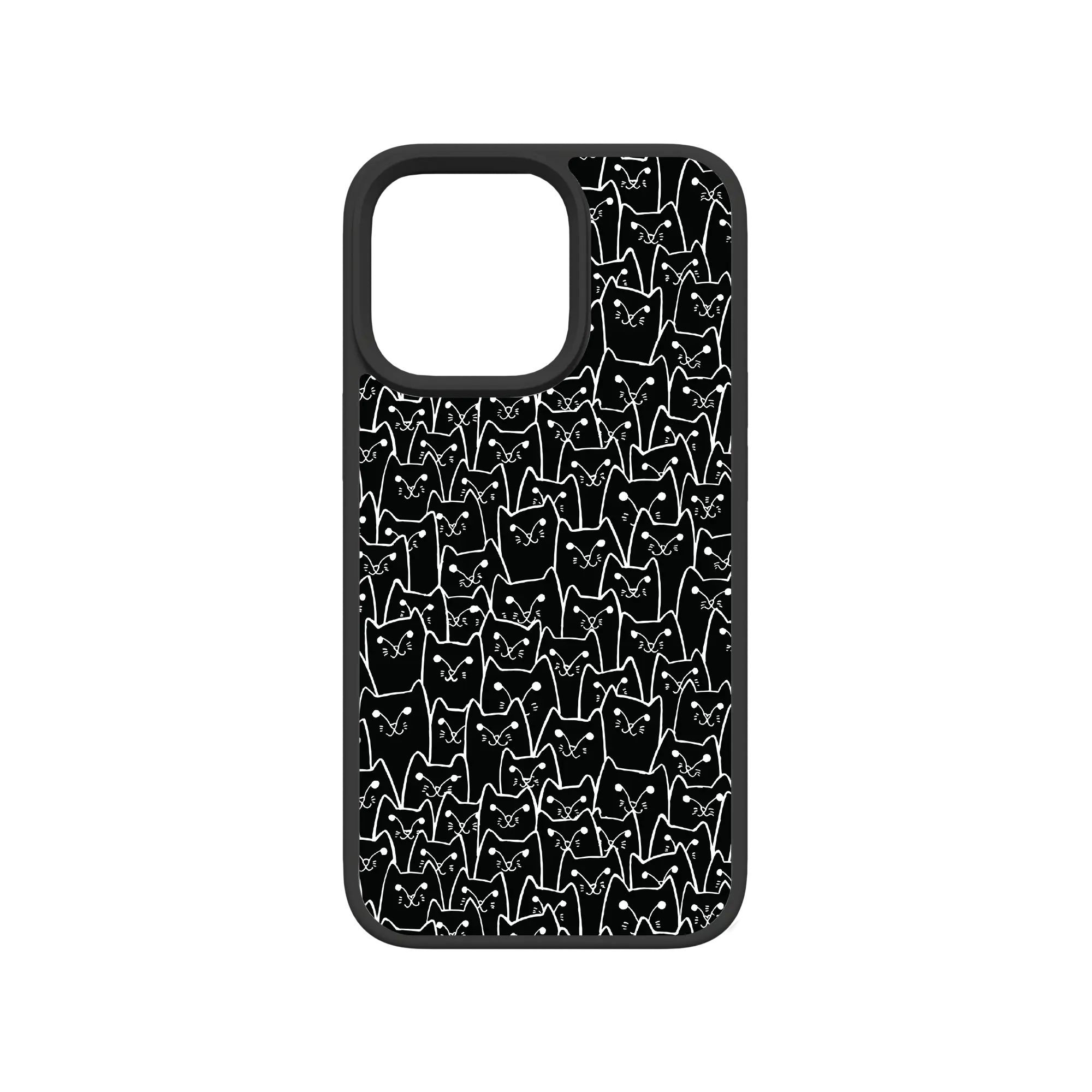 Apple-iPhone-13-Pro-Crystal-Clear Black Cat Pattern | Protective MagSafe Case | Cats Meow Series for Apple iPhone 13 Series cellhelmet cellhelmet