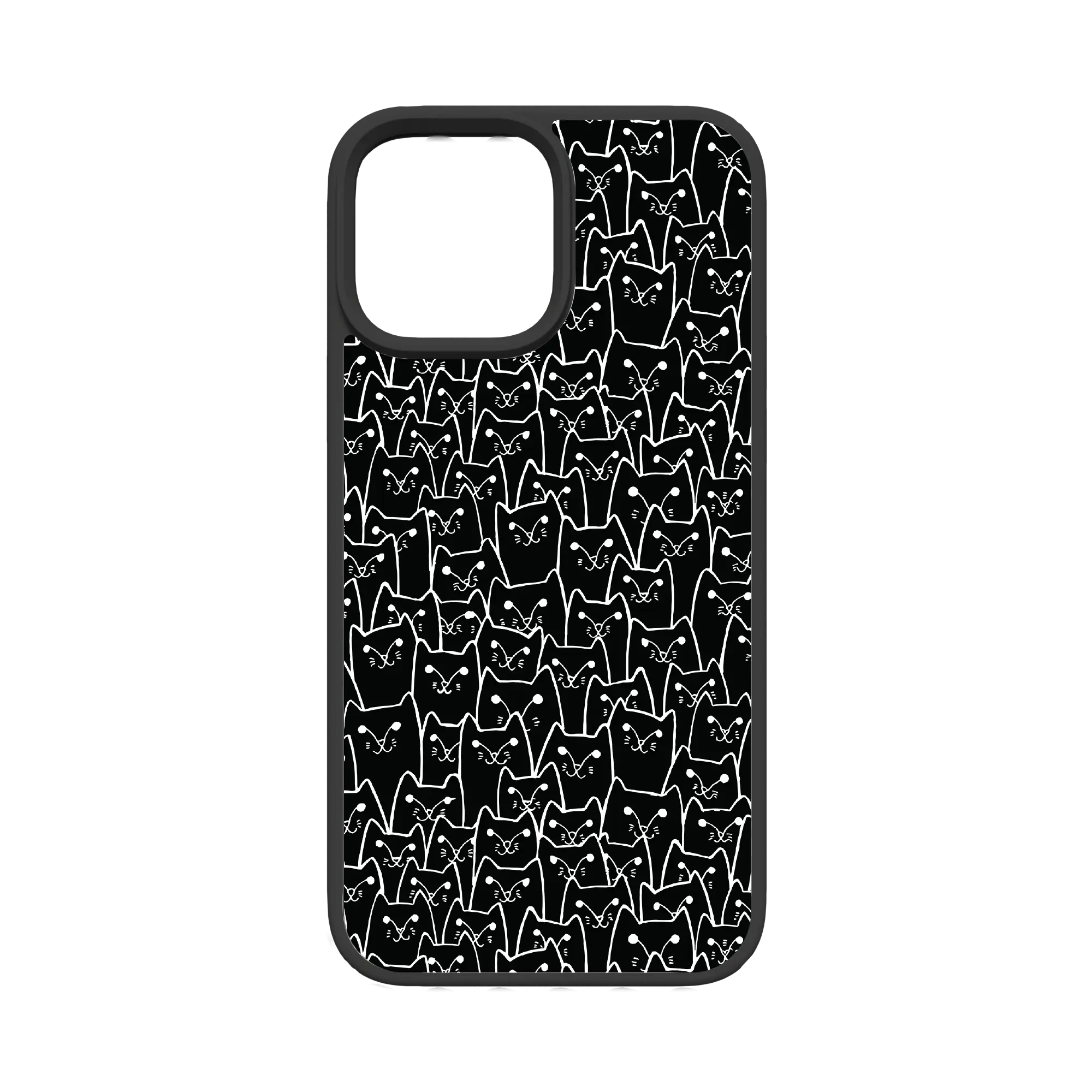 Apple-iPhone-13-Pro-Max-Crystal-Clear Black Cat Pattern | Protective MagSafe Case | Cats Meow Series for Apple iPhone 13 Series cellhelmet cellhelmet