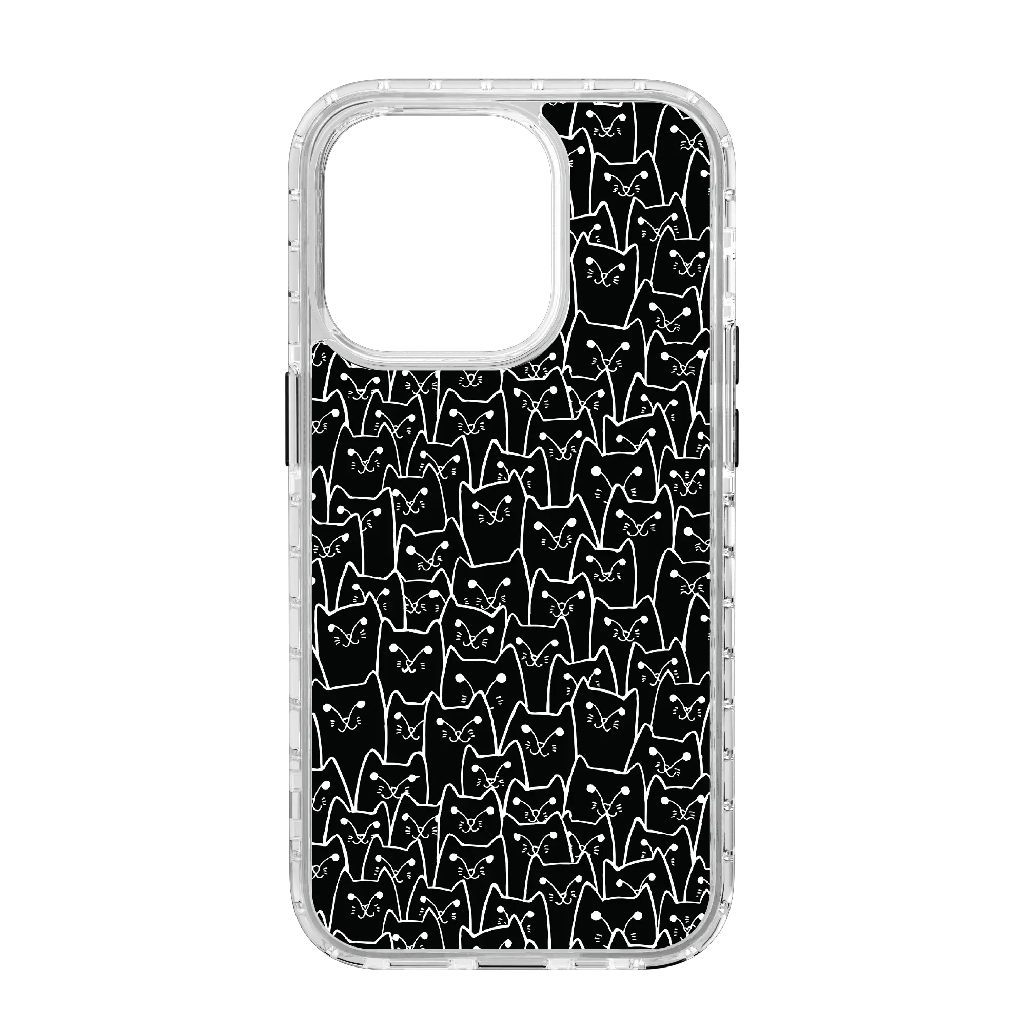 Apple-iPhone-14-Pro-Crystal-Clear Black Cat Pattern | Protective MagSafe Case | Cats Meow Series for Apple iPhone 14 Series cellhelmet cellhelmet