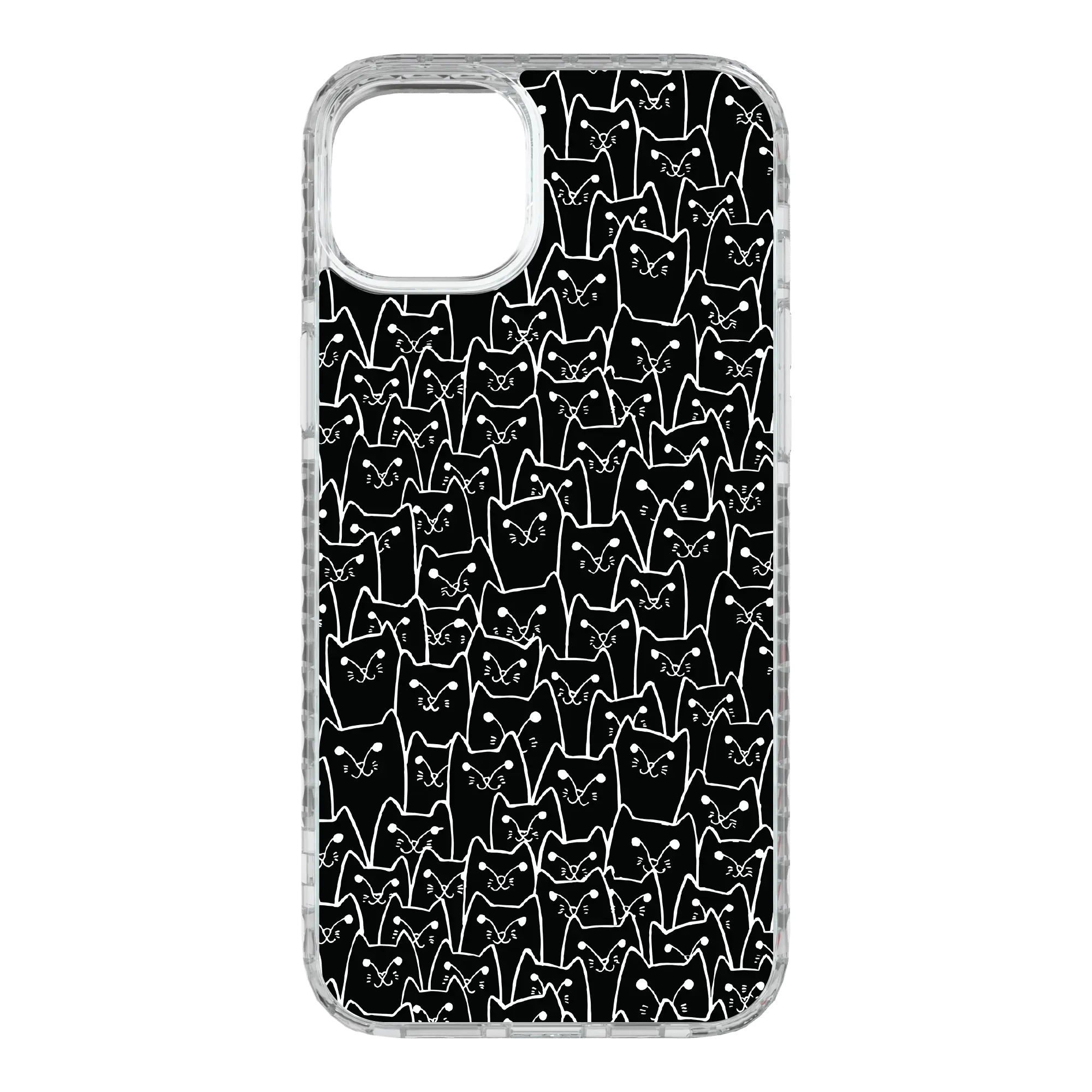 Apple-iPhone-15-Plus-Crystal-Clear Black Cat Pattern | Protective MagSafe Case | Cats Meow Series for Apple iPhone 15 Series cellhelmet cellhelmet