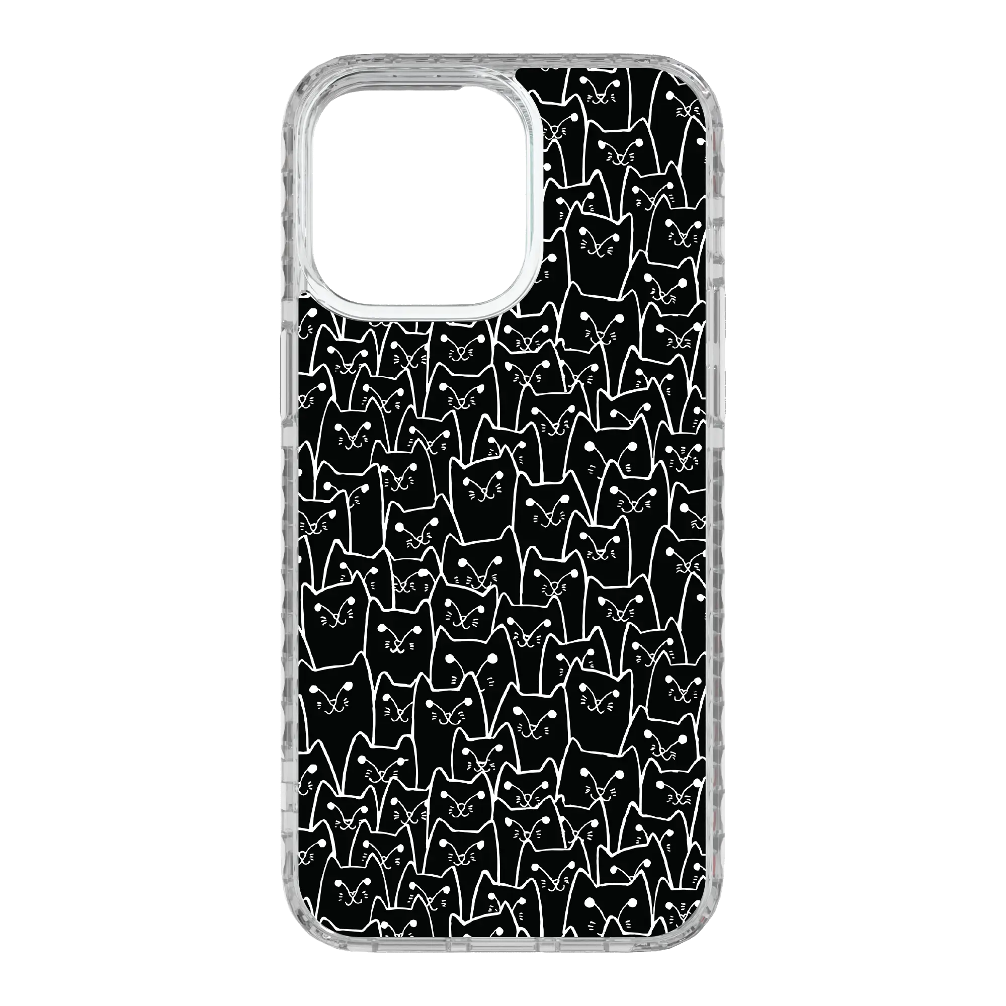 Apple-iPhone-15-Pro-Max-Crystal-Clear Black Cat Pattern | Protective MagSafe Case | Cats Meow Series for Apple iPhone 15 Series cellhelmet cellhelmet