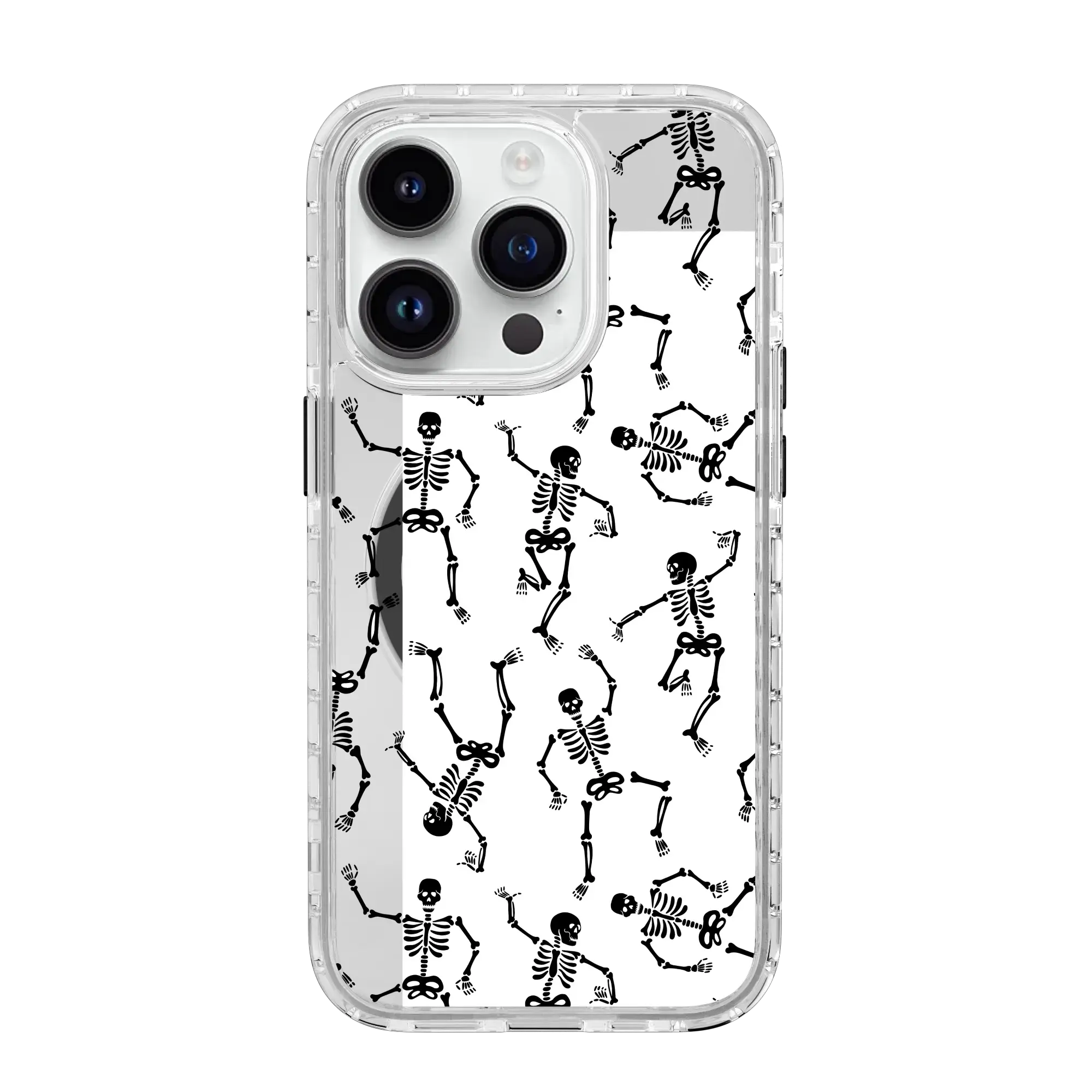 Black Dancing Skeletons | Halloween Series | Custom MagSafe Case Design for Apple iPhone 14 Series