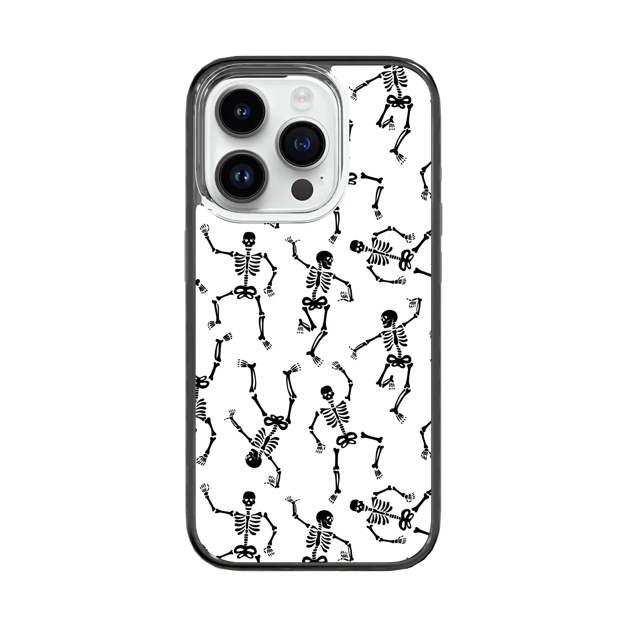Black Dancing Skeletons | Halloween Series | Custom MagSafe Case Design for Apple iPhone 15 Series