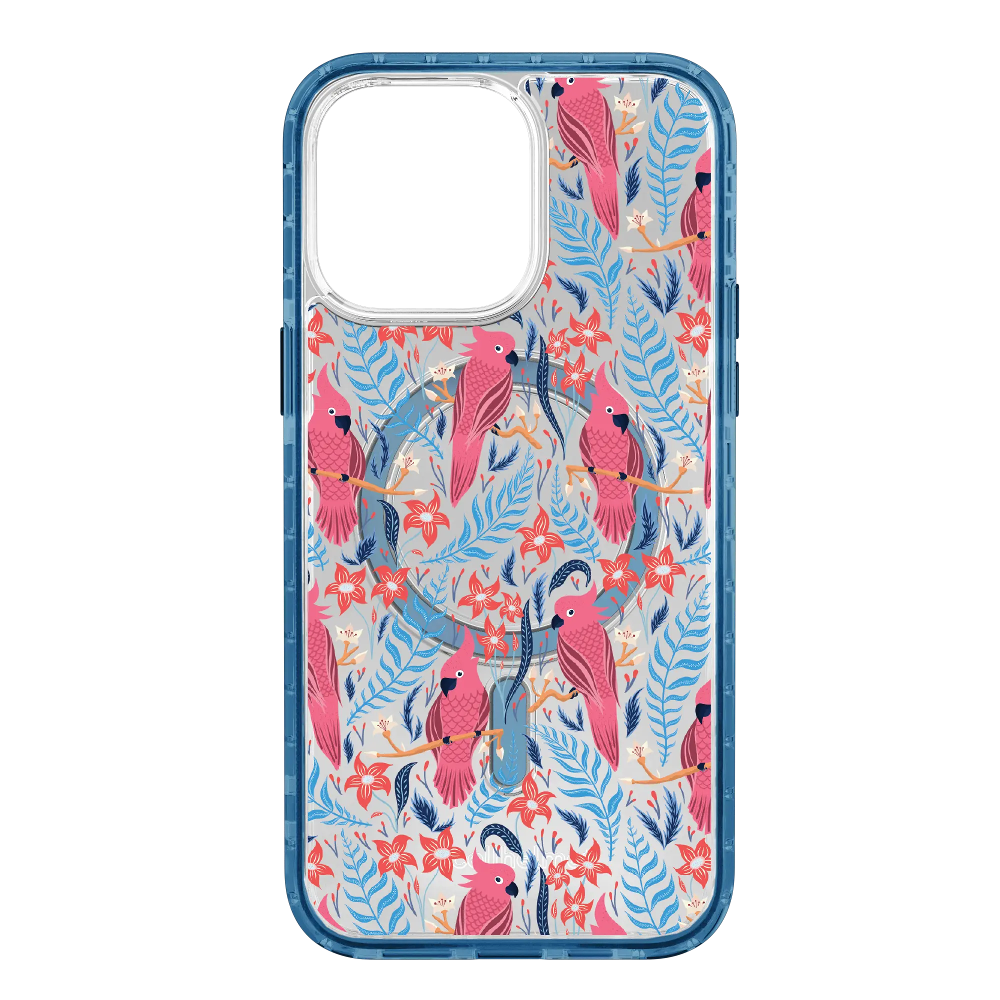 Apple-iPhone-14-Pro-Max-Deep-Sea-Blue Botancial Cockatoo | Protective MagSafe Cockatoo Case | Birds and Bees Collection for Apple iPhone 14 Series cellhelmet cellhelmet