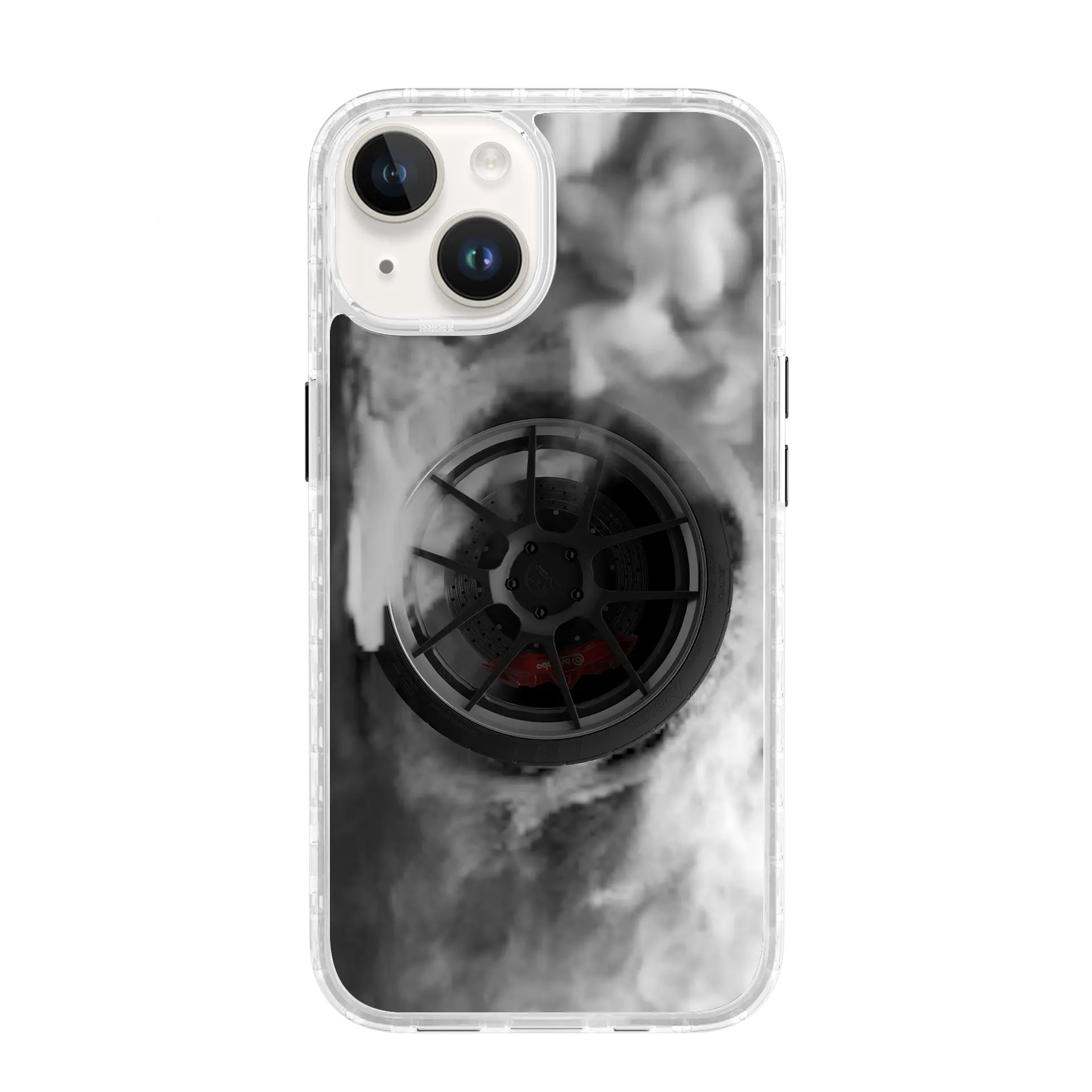 AppleiPhone14CrystalClear Burnout at Work | Burning Rubber Series | Custom MagSafe Case Design for Apple iPhone 14 Series cellhelmet cellhelmet