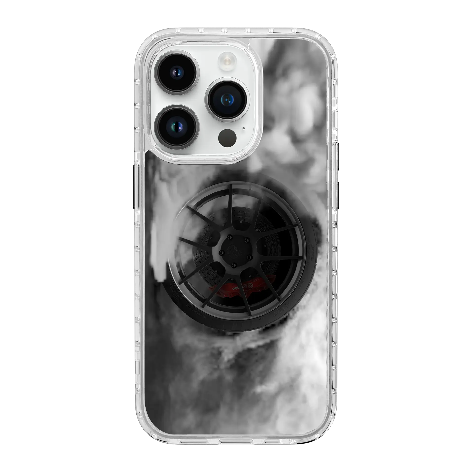 AppleiPhone14ProCrystalClear Burnout at Work | Burning Rubber Series | Custom MagSafe Case Design for Apple iPhone 14 Series cellhelmet cellhelmet