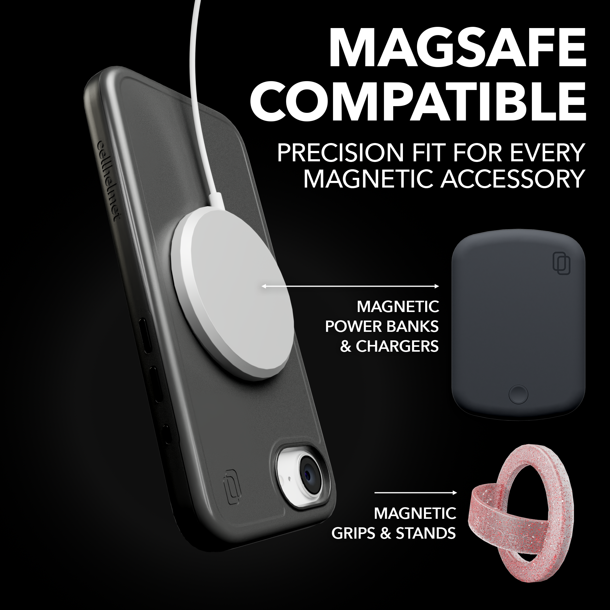 Shock-Absorbent MagSafe® Case for Apple iPhone 16e | Onyx Black | Fortitude Series