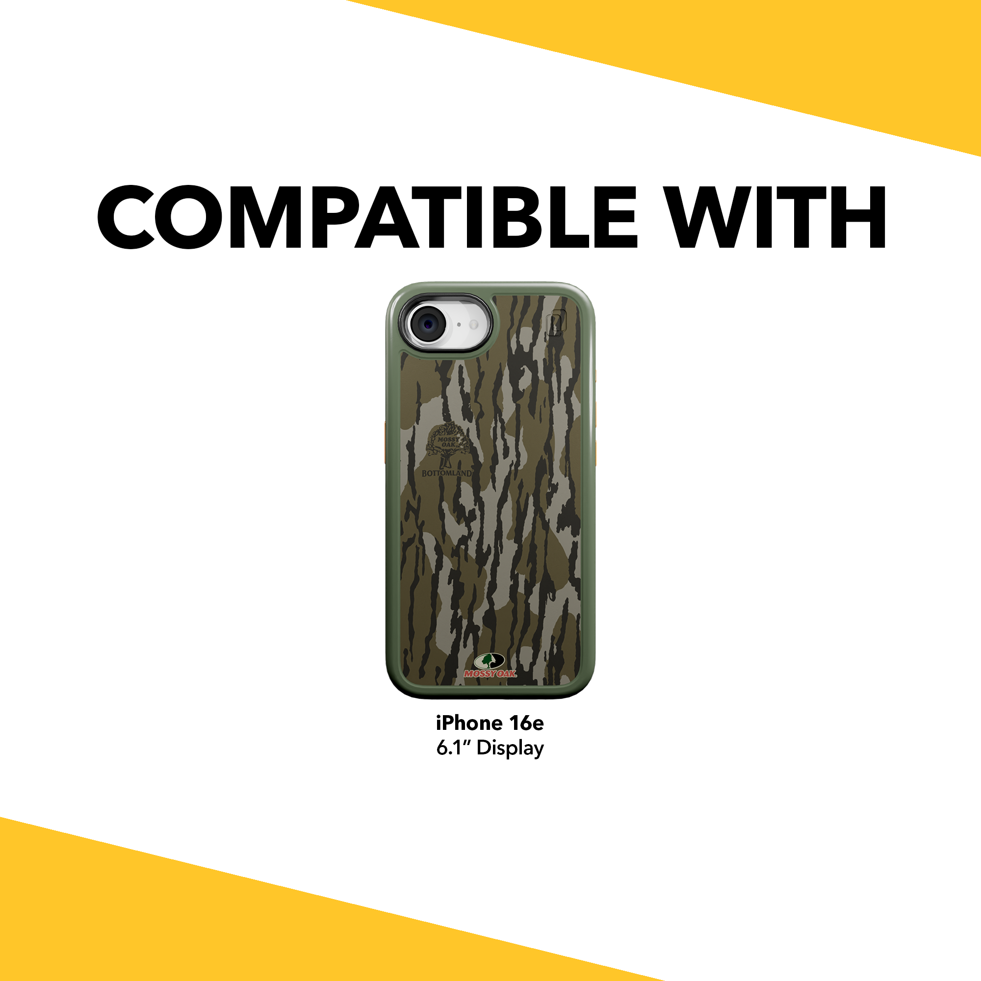 Shock-Absorbent Case for Apple iPhone 16e | Mossy Oak Bottomland Camo