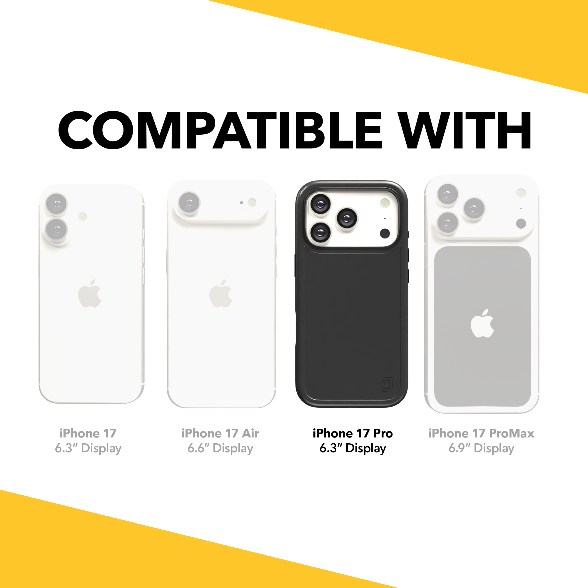 Shock-Absorbent MagSafe® Case for Apple iPhone 17 Pro in Black | Fortitude Series None / None / Black