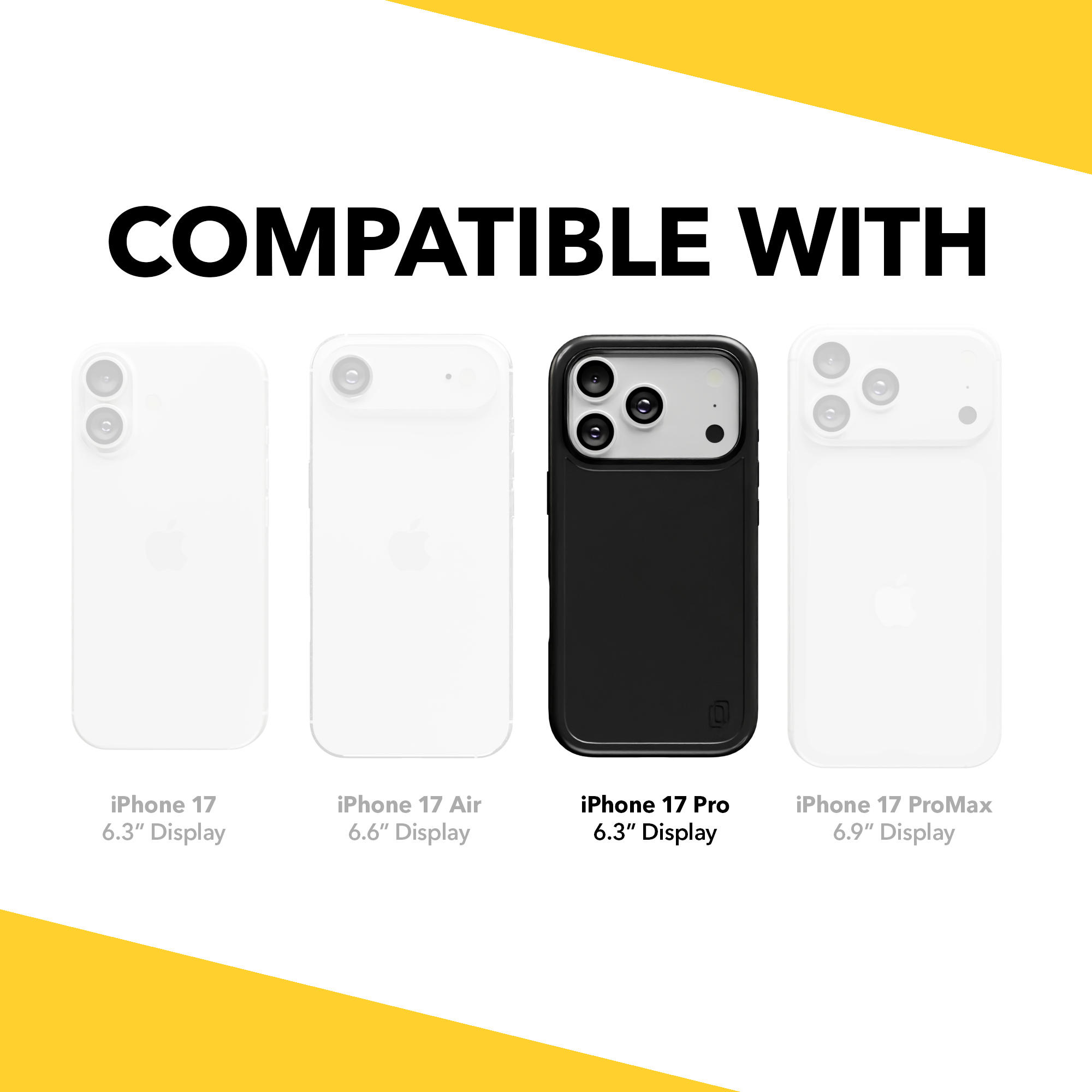 Shock-Absorbent MagSafe® Case for Apple iPhone 17 Pro in Black | Fortitude Series None / None / Black
