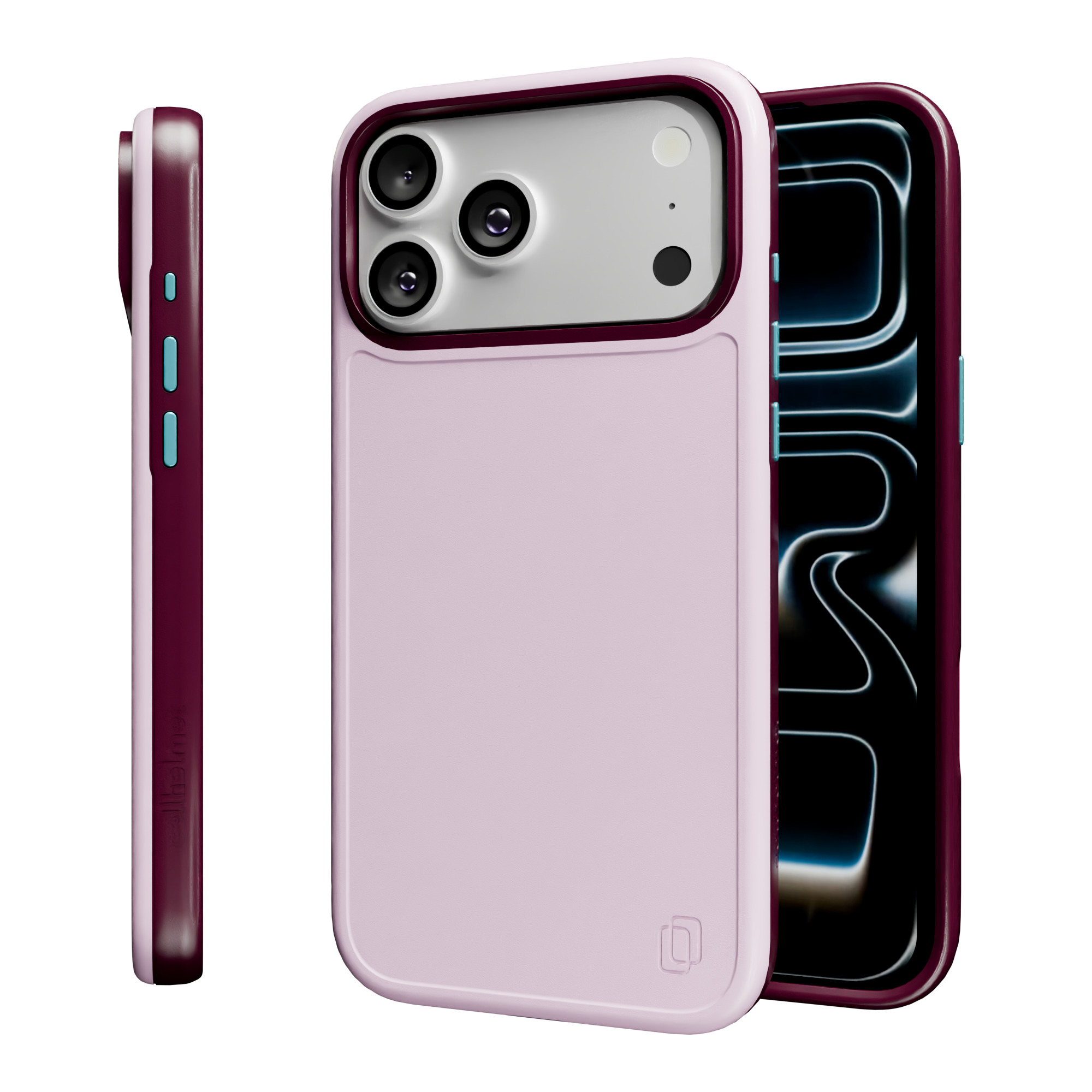 iPhone 17 Pro Max Shockproof Case, Pink & Burgundy