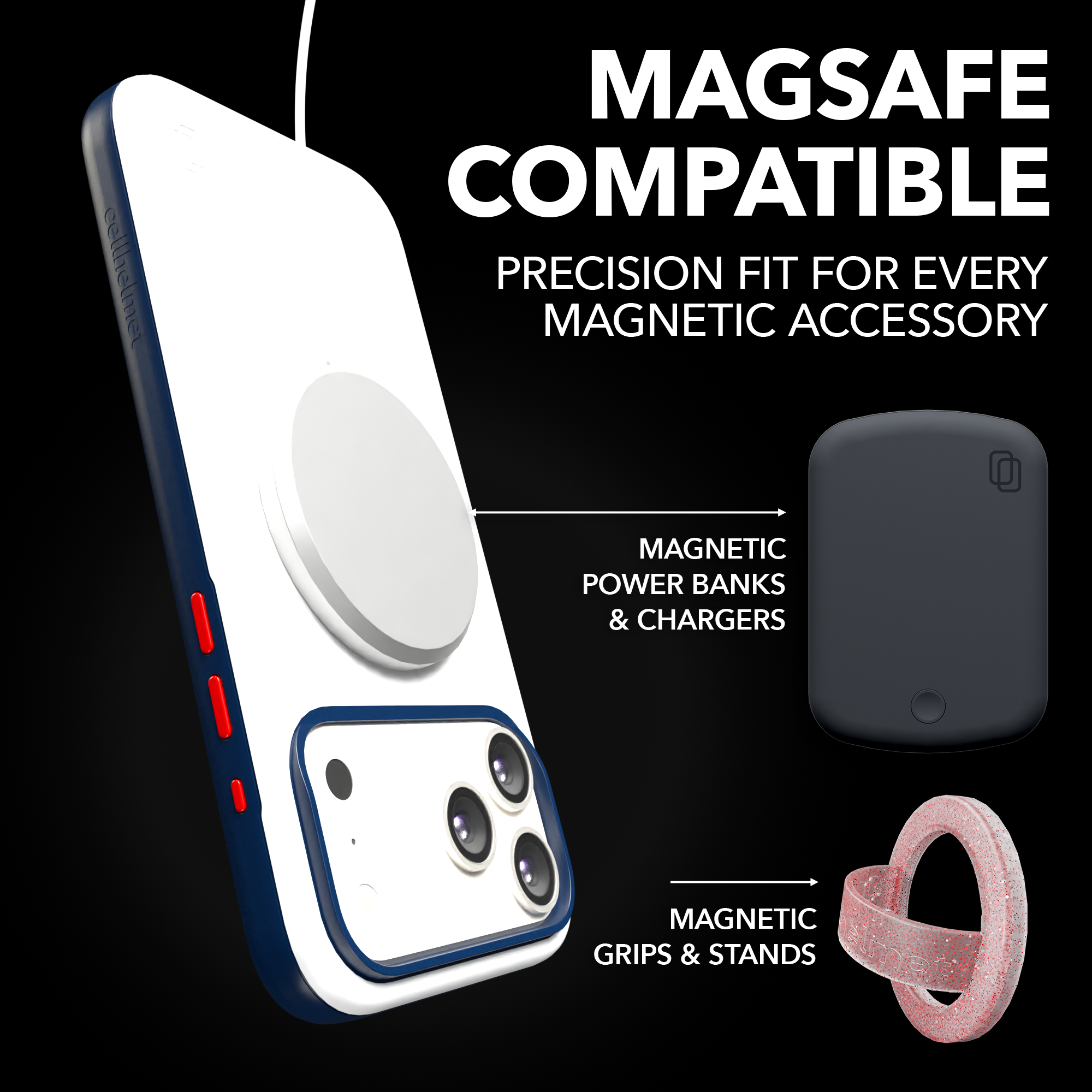 Shock-Absorbent MagSafe® Case for Apple iPhone 17 Pro Max in Red, White & Blue | Fortitude Series None / None / Americana