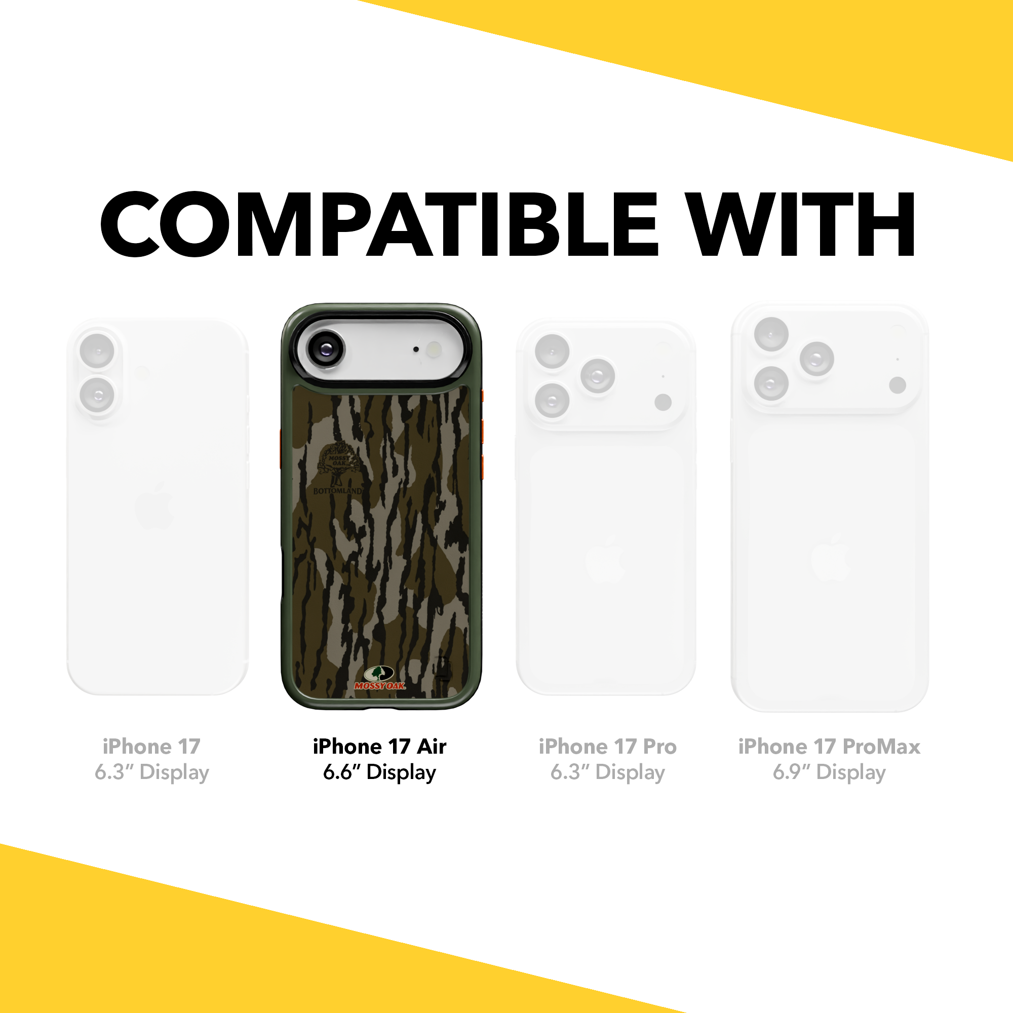 Shock-Absorbent MagSafe® Case for Apple iPhone Air in Mossy Oak Bottomland Camo | Fortitude Series None / None / Bottomland