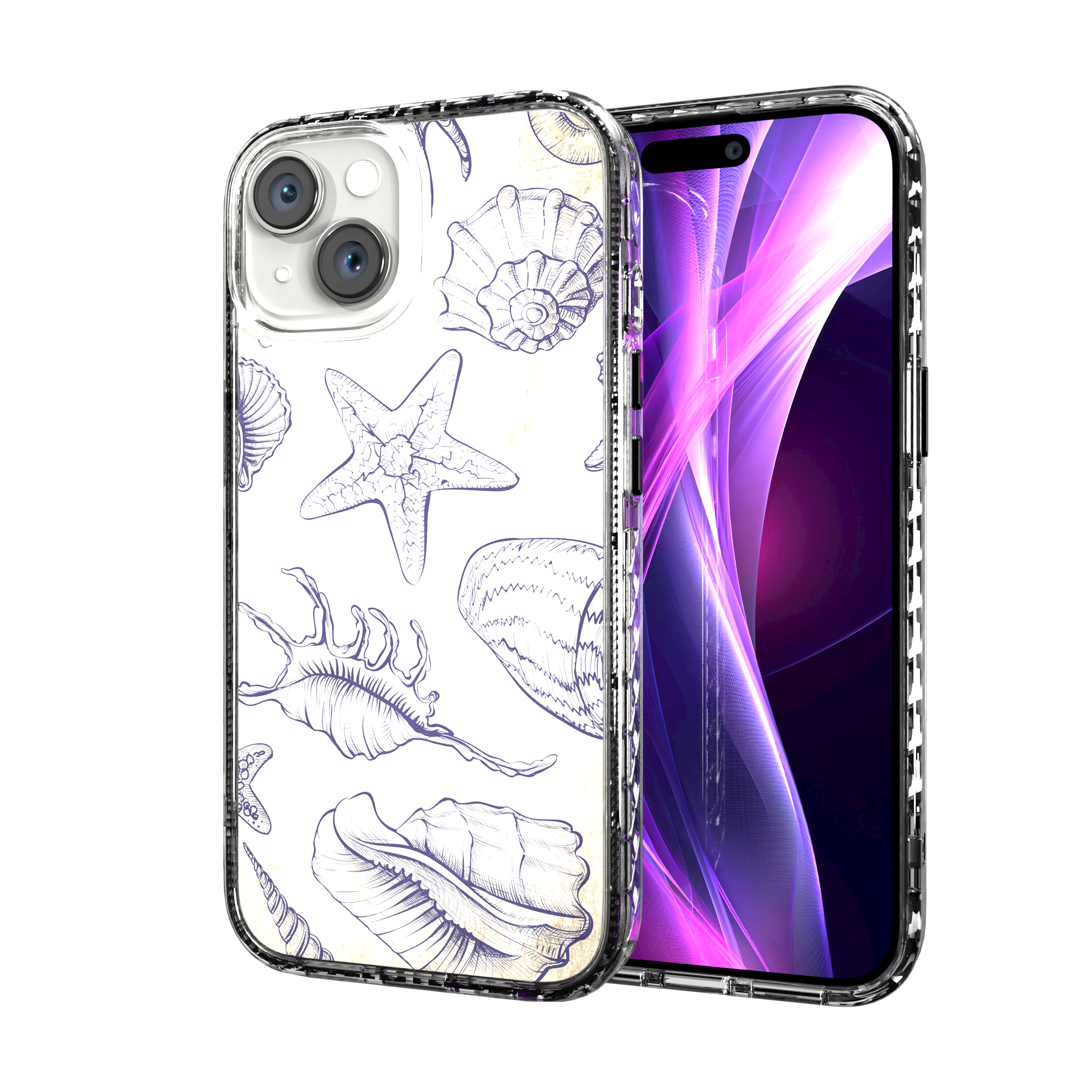 iPhone 15 Series | MagSafe ® | Coastal Collection - Coastal Seashell Case Apple iPhone 15 / Crystal Clear