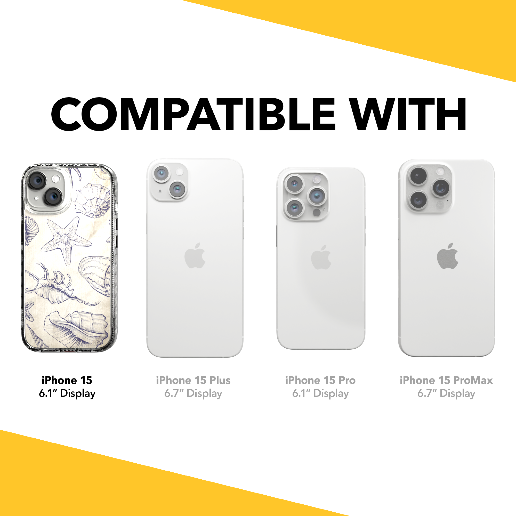 iPhone 15 Series | MagSafe ® | Coastal Collection - Coastal Seashell Case Apple iPhone 15 / Crystal Clear